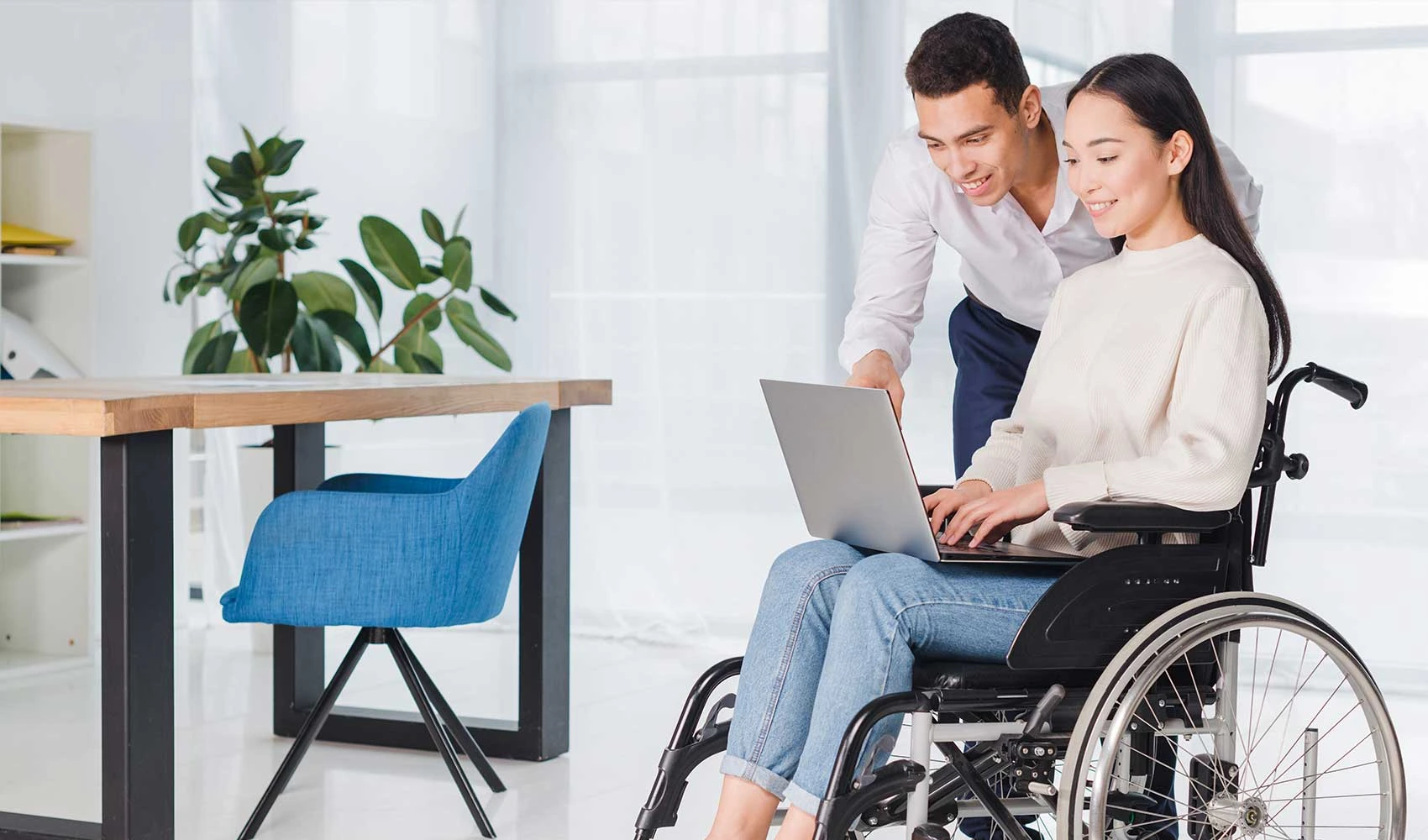 Photo of a woman in a wheel chair