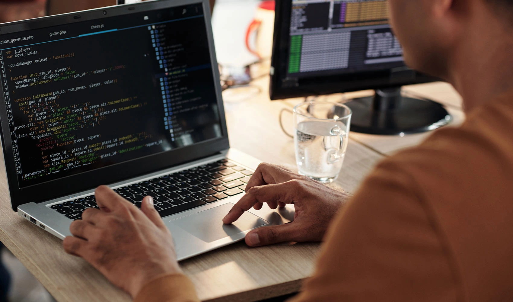 Software developer coding