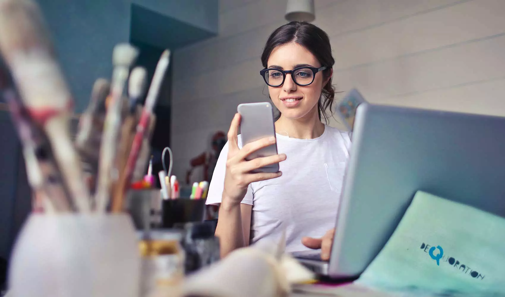 Woman shopping online using her mobile phone
