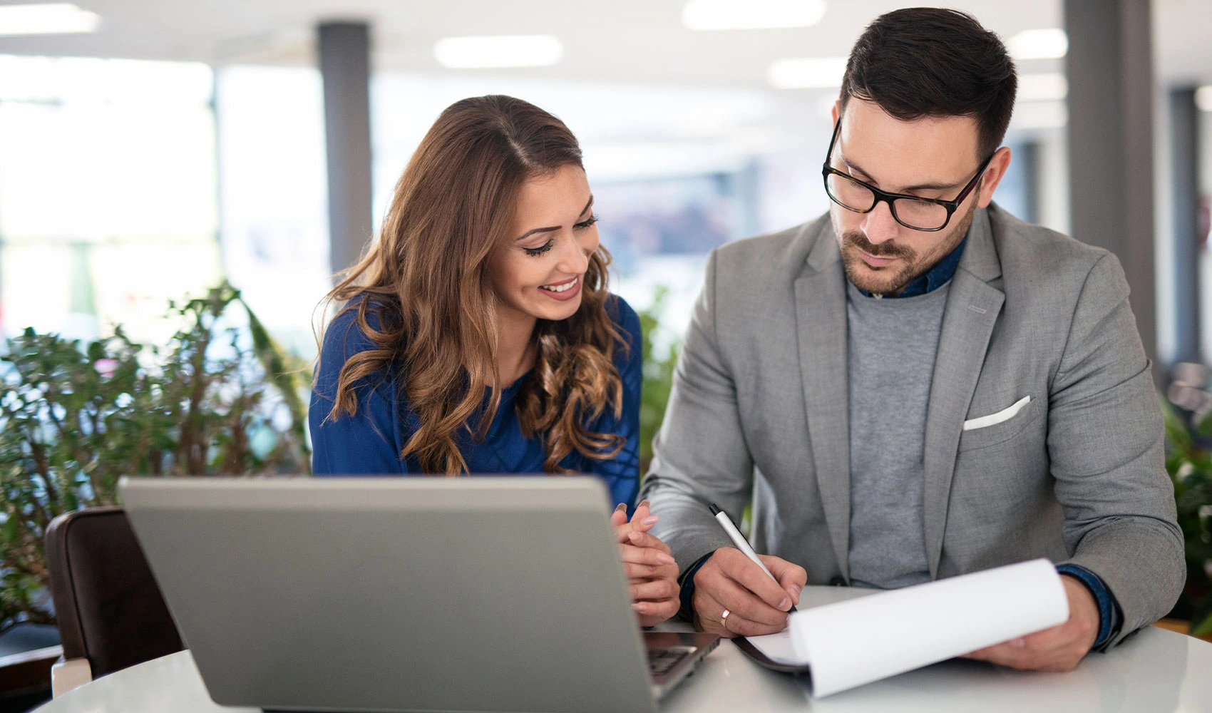 Business people with a laptop working at the office