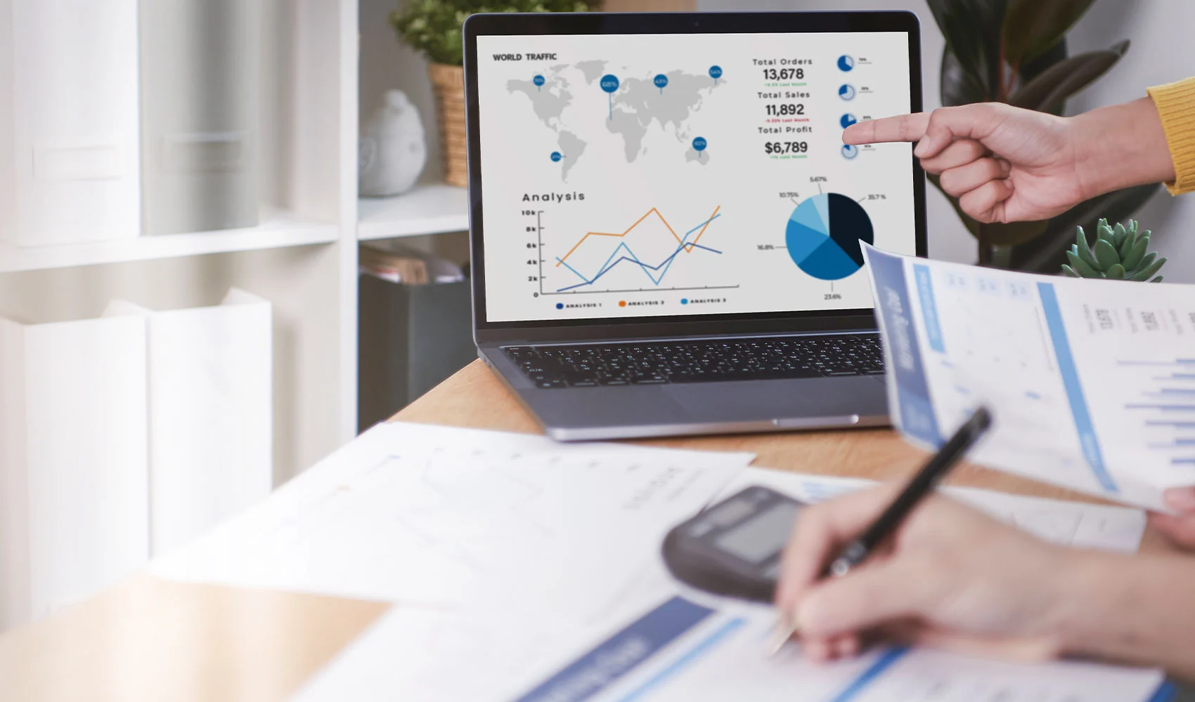 People meeting about financial analysis