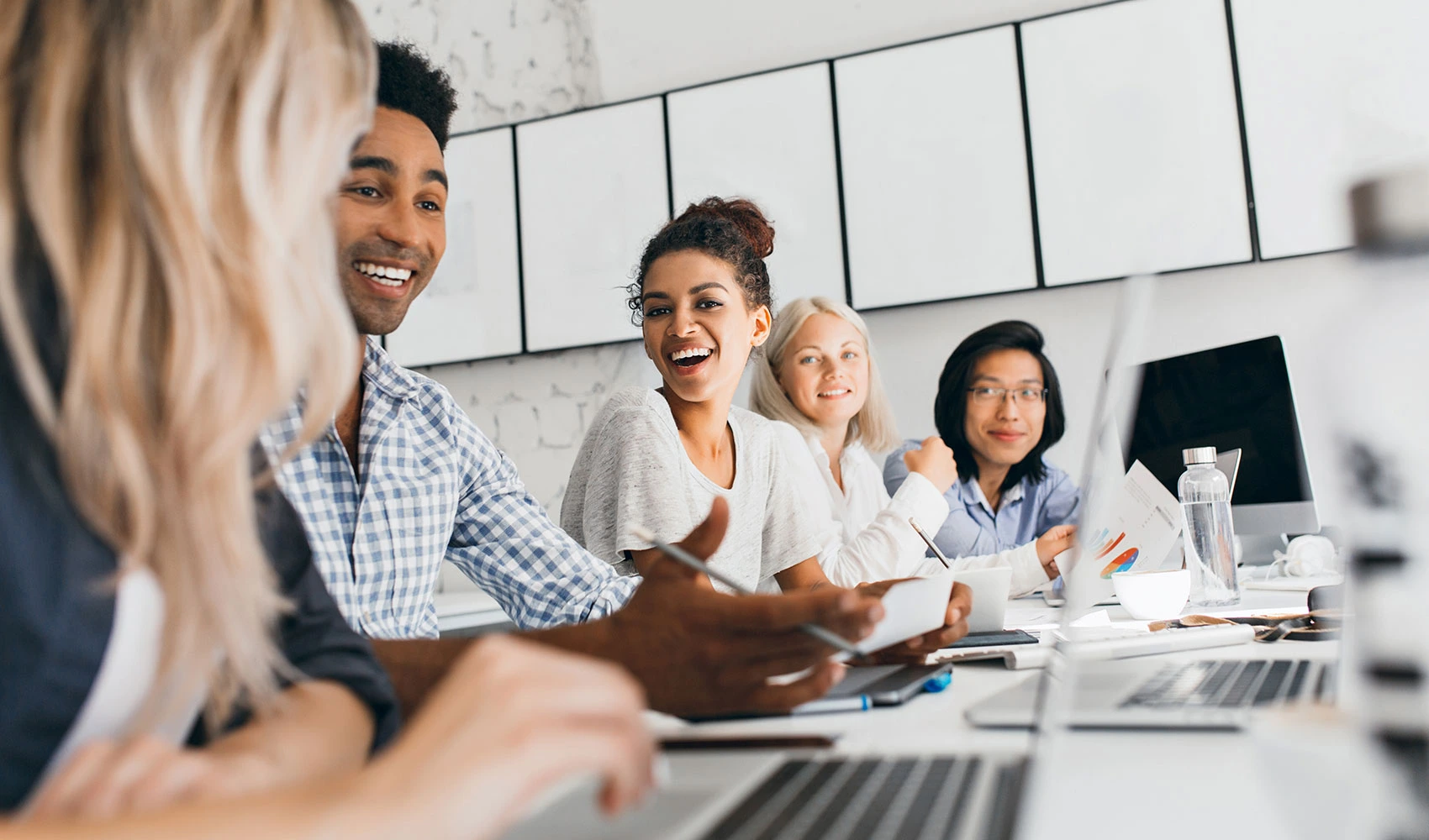 Young entrepreneurs discussing something