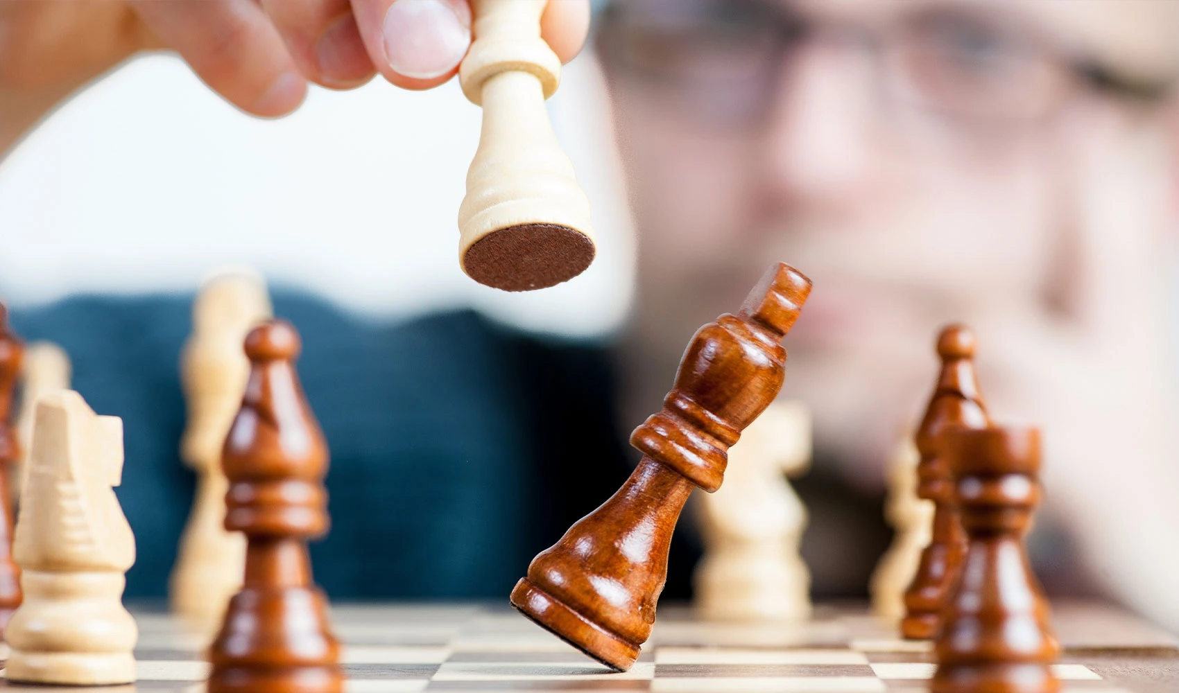 Close up photo of chess board game challenge