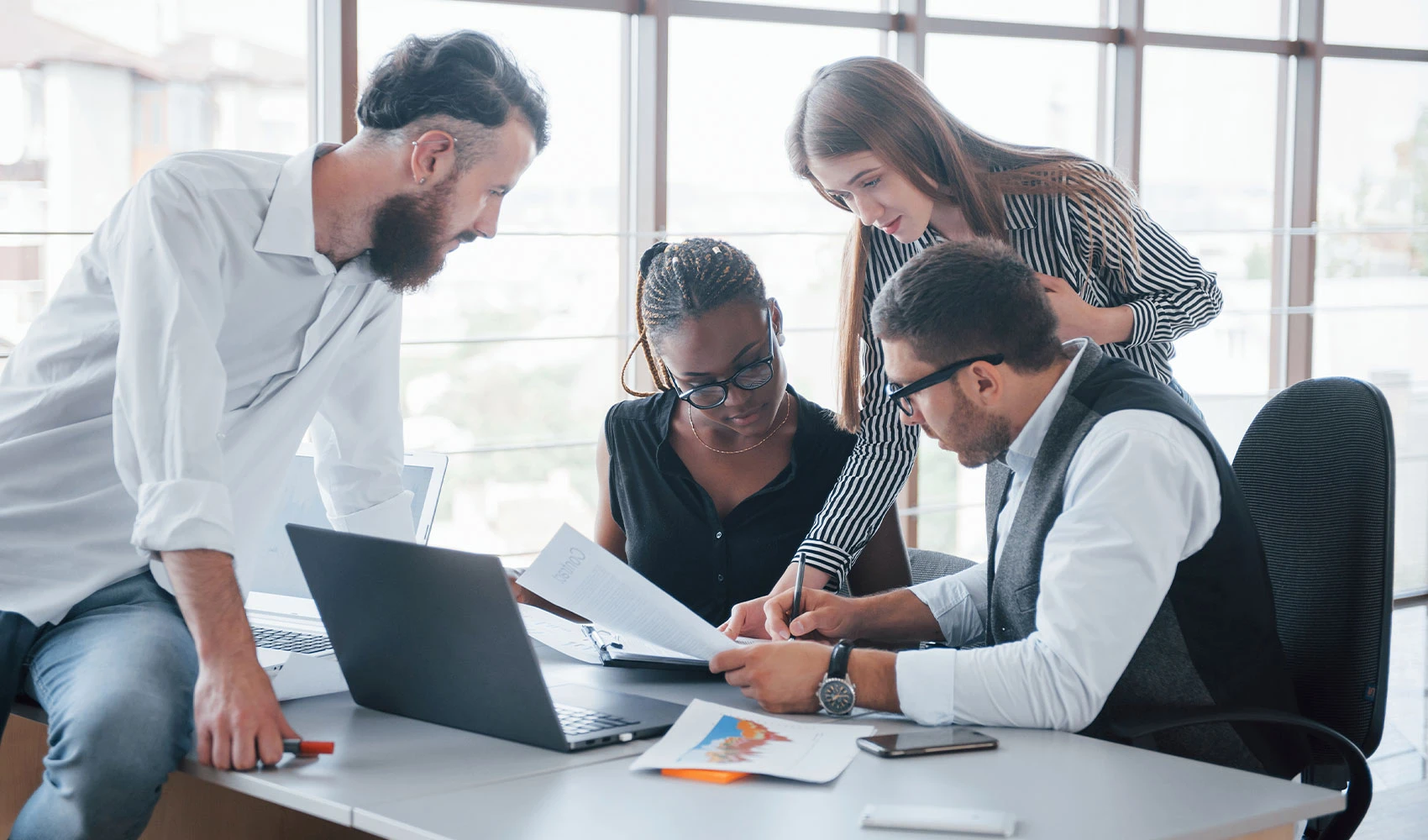 Team brainstorming meeting