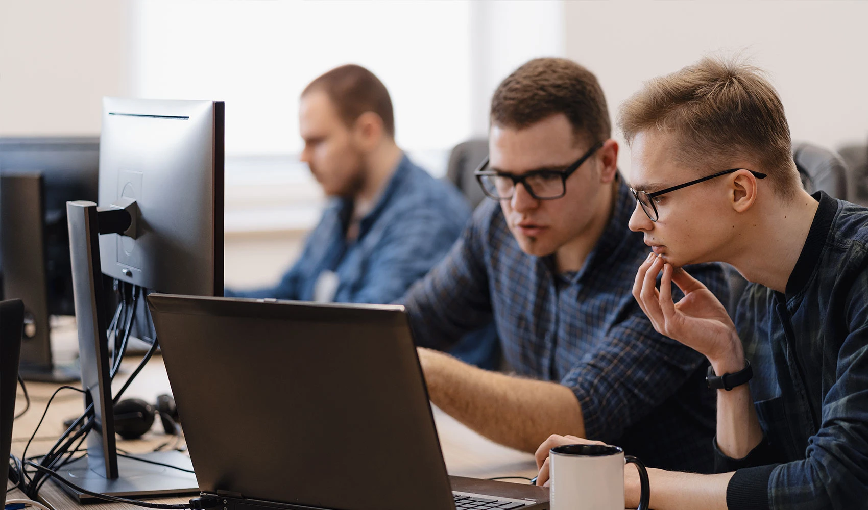 Software developers working in the office