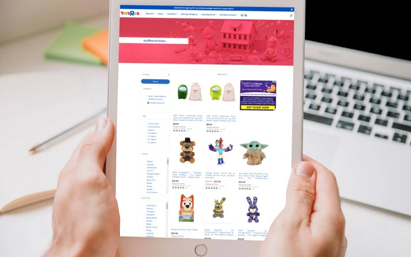 screenshot of toysRUs webpage 2