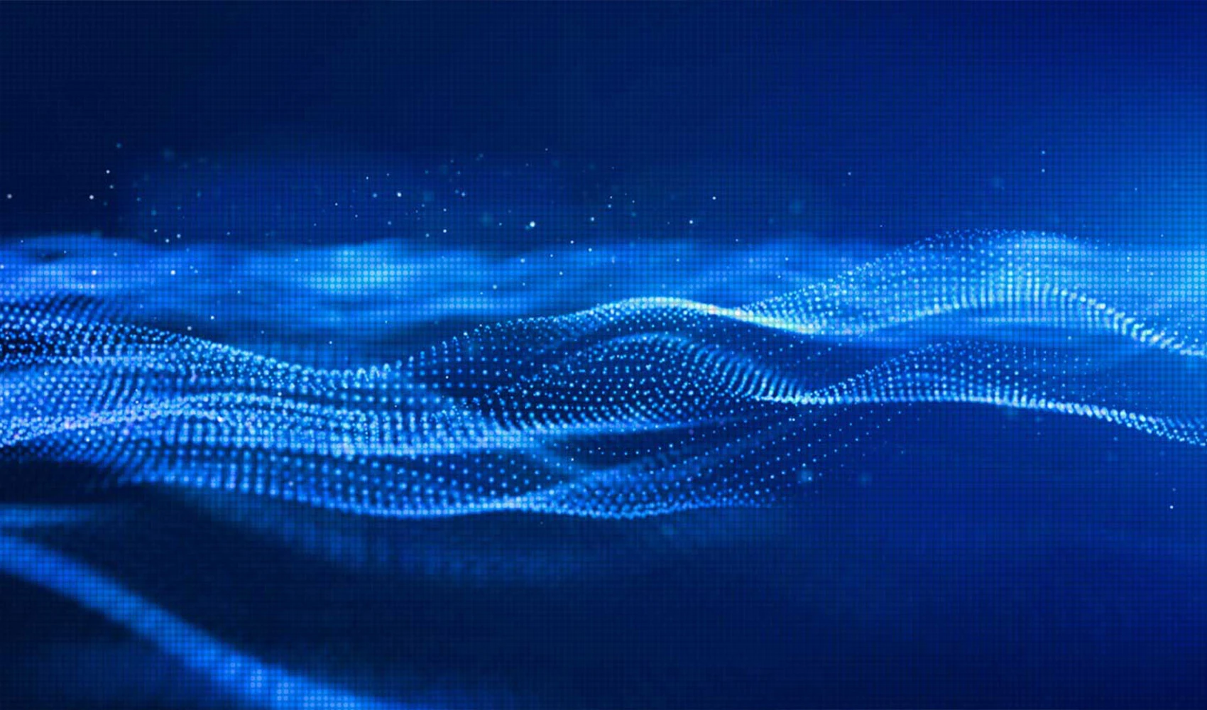 Blue color digital particles wave abstract