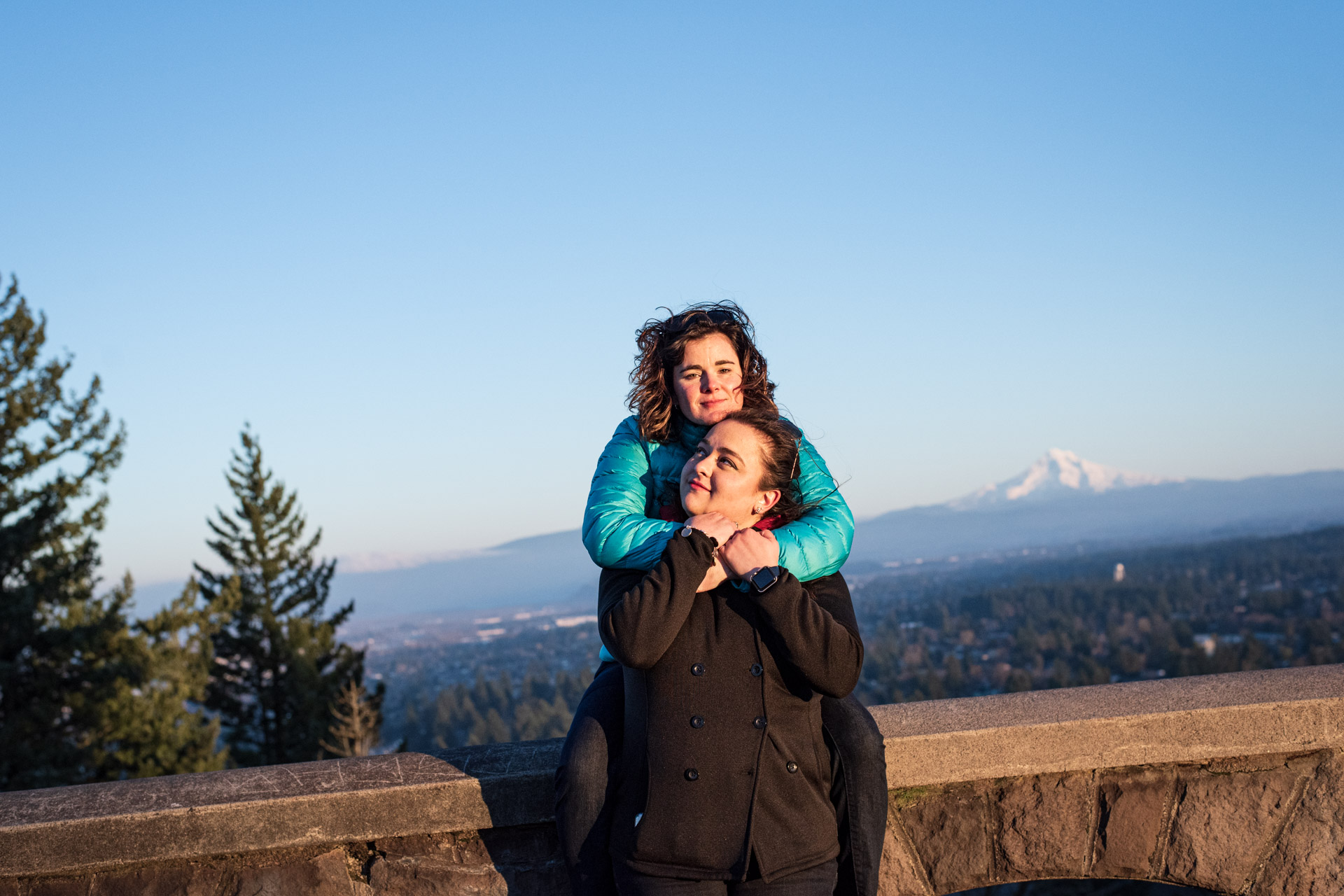 engagement portrait of a young queer couple in love