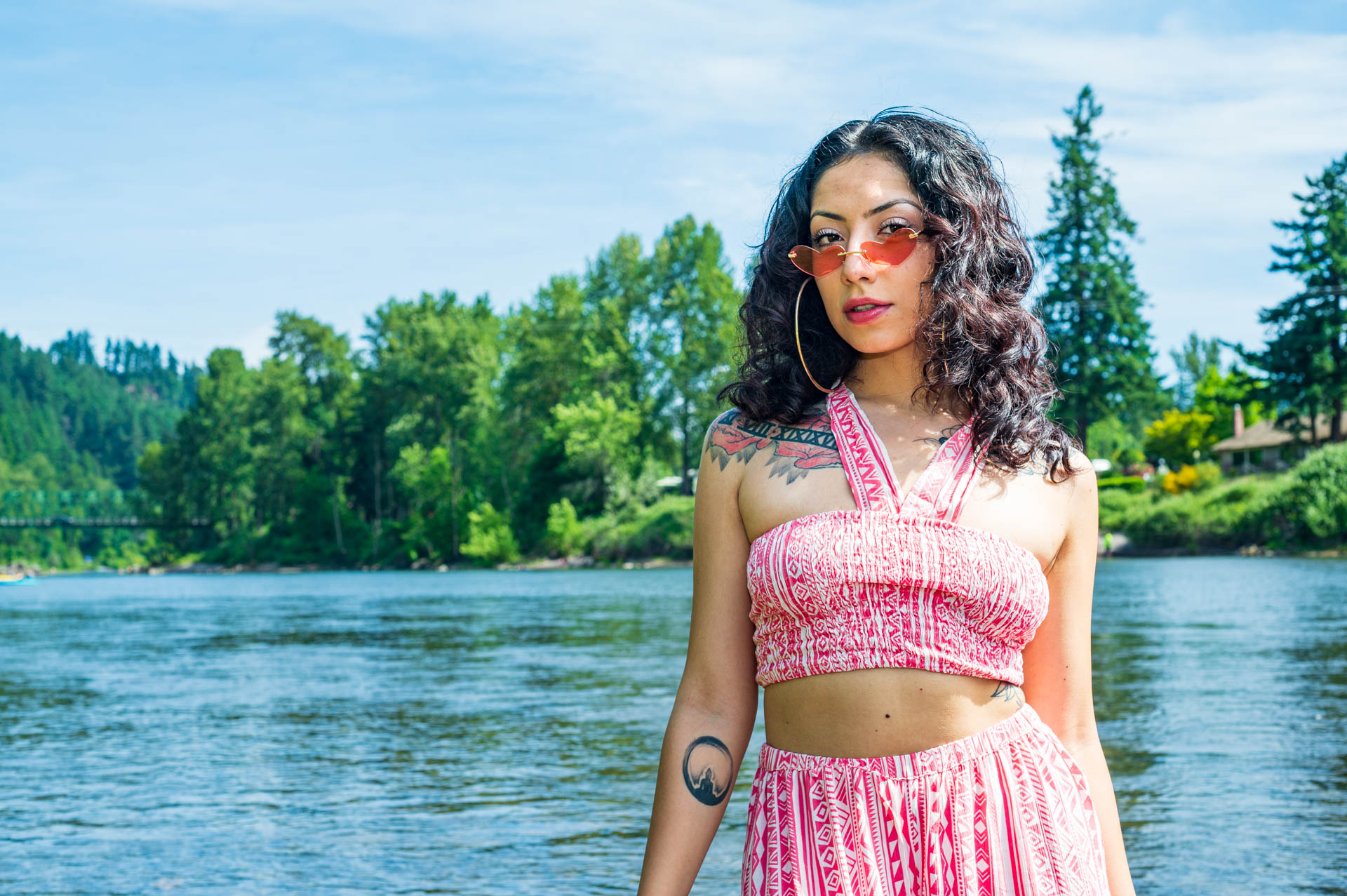 outdoor portrait of a young model