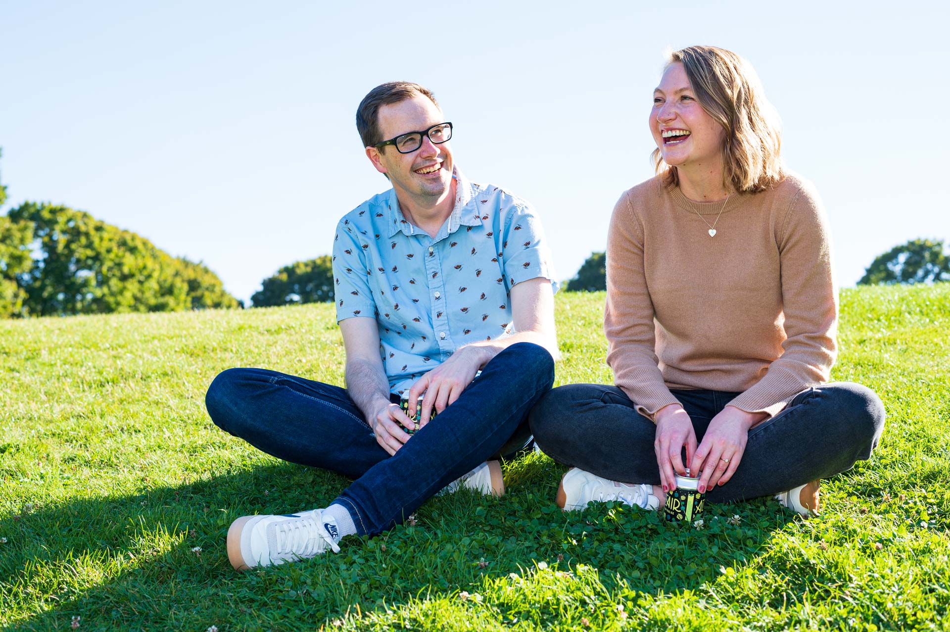 engagement portrait with young couple in love