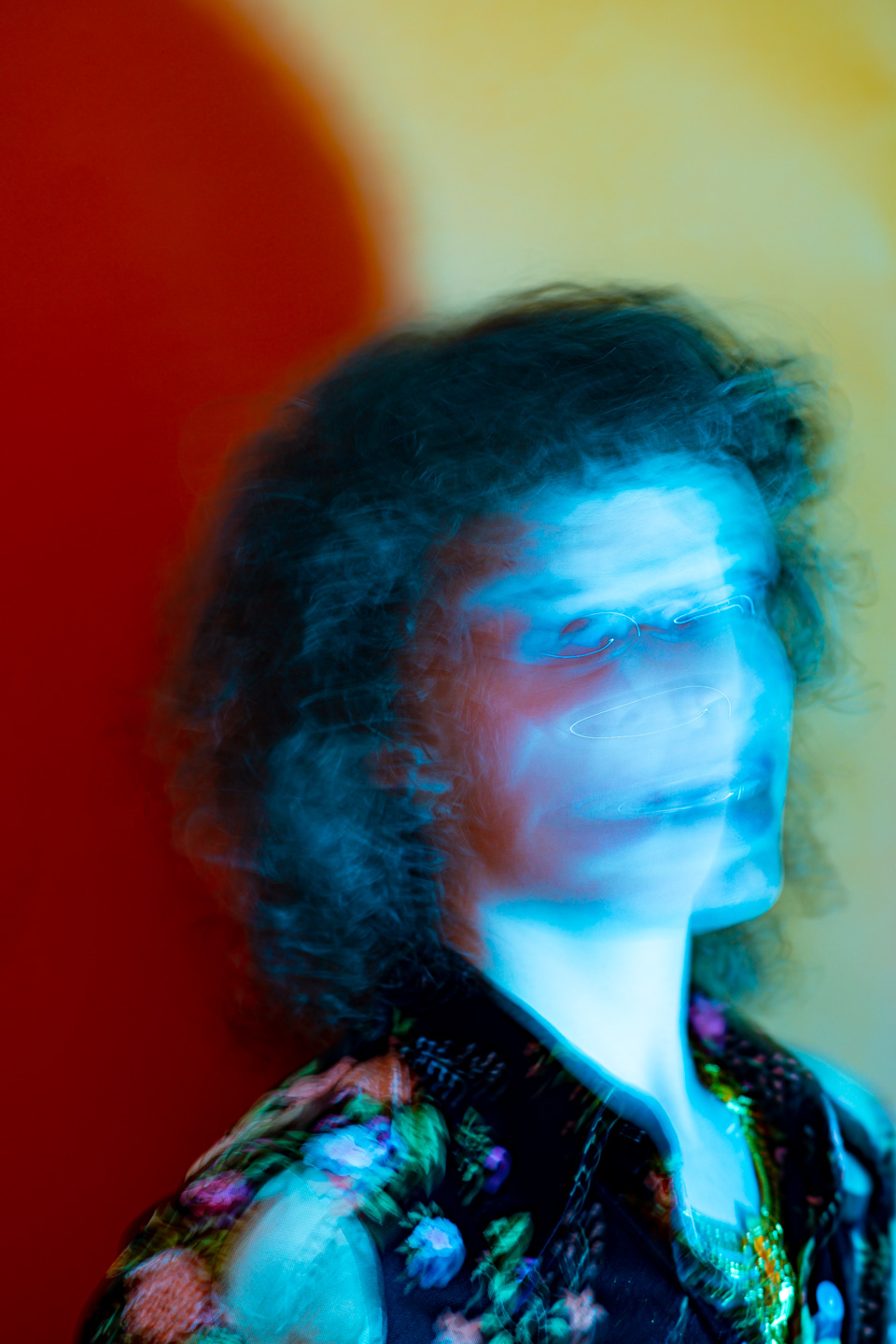 creative portrait of a model in the studio