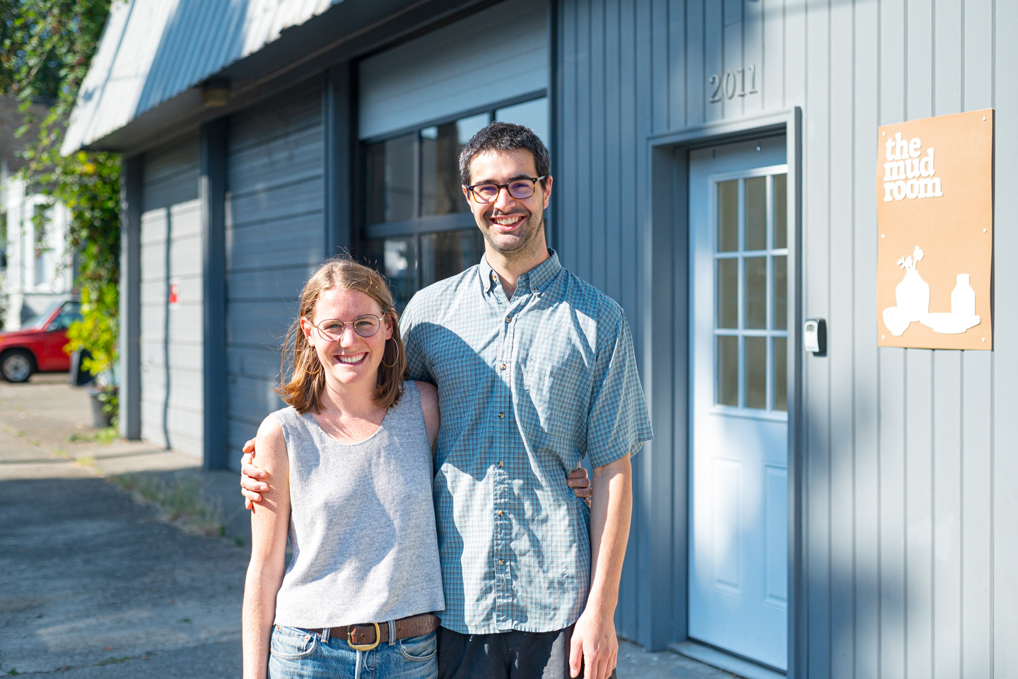 business owners outside their storefront in SE Portland, Oregon