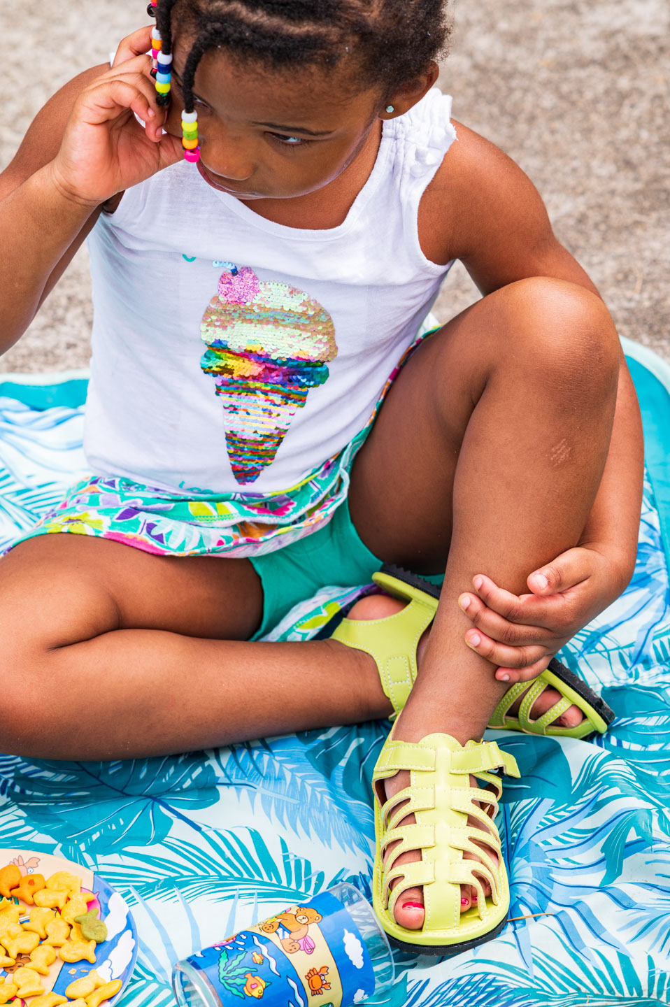 lifestyle portrait for a children's shoe brand