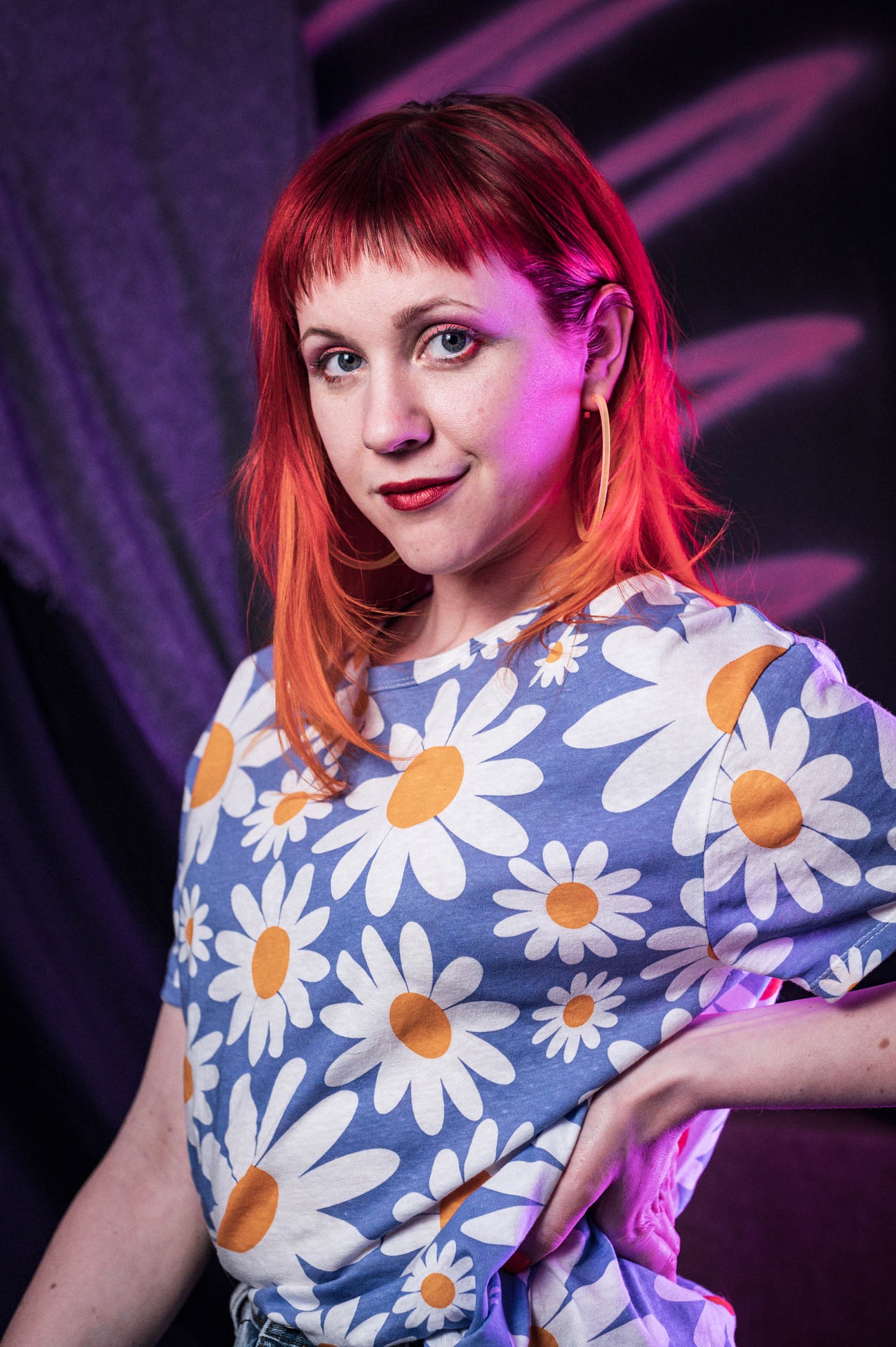 model poses during a portrait shoot