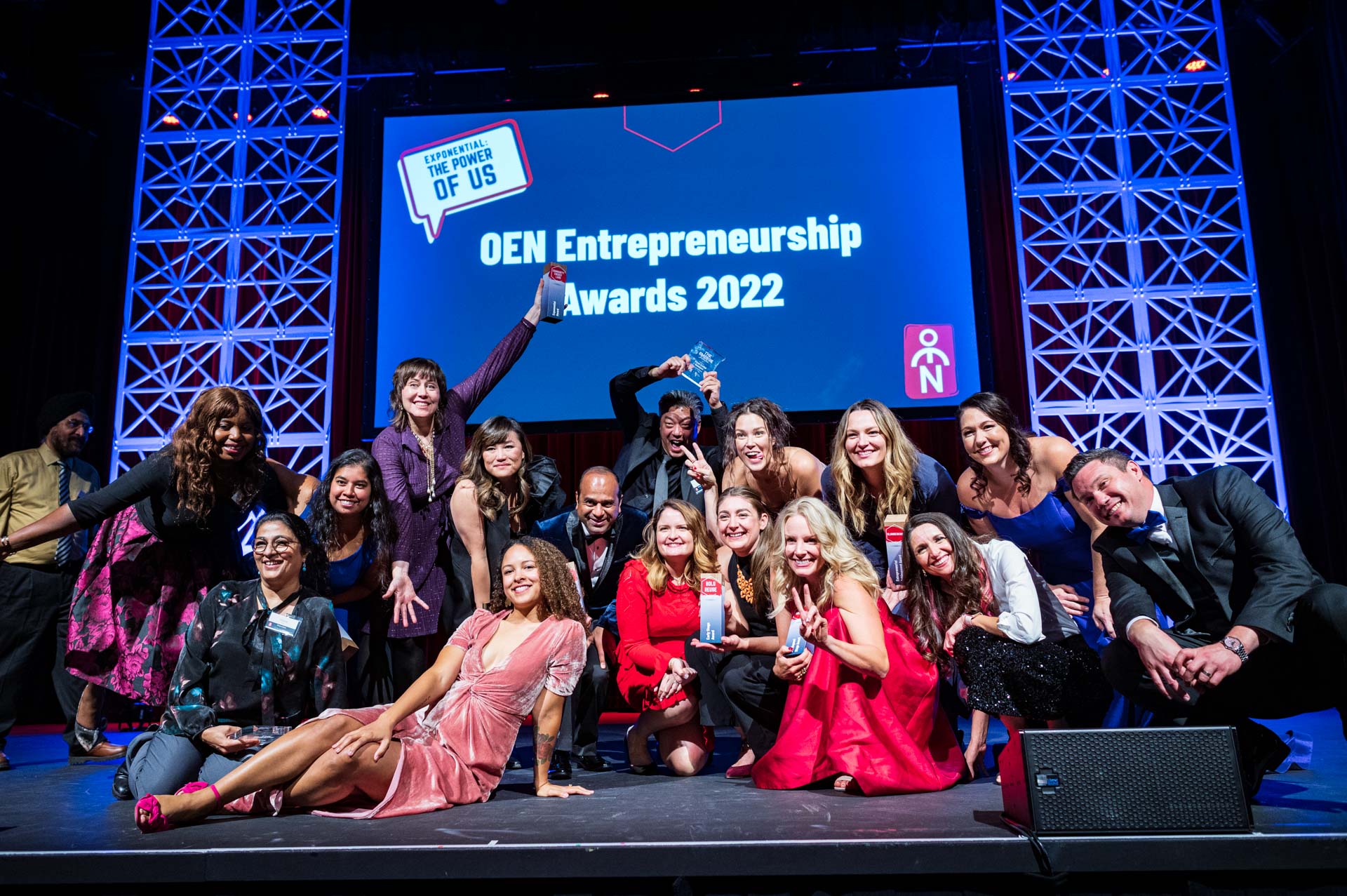 the 2022 OEN Award winners collected on stage
