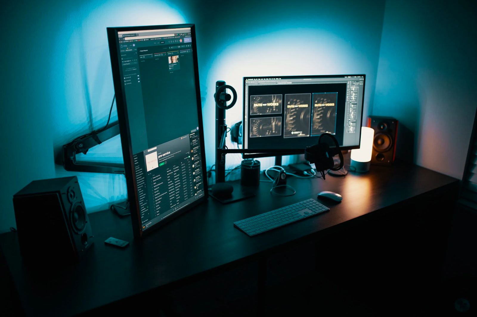 A computer monitor set-up.
