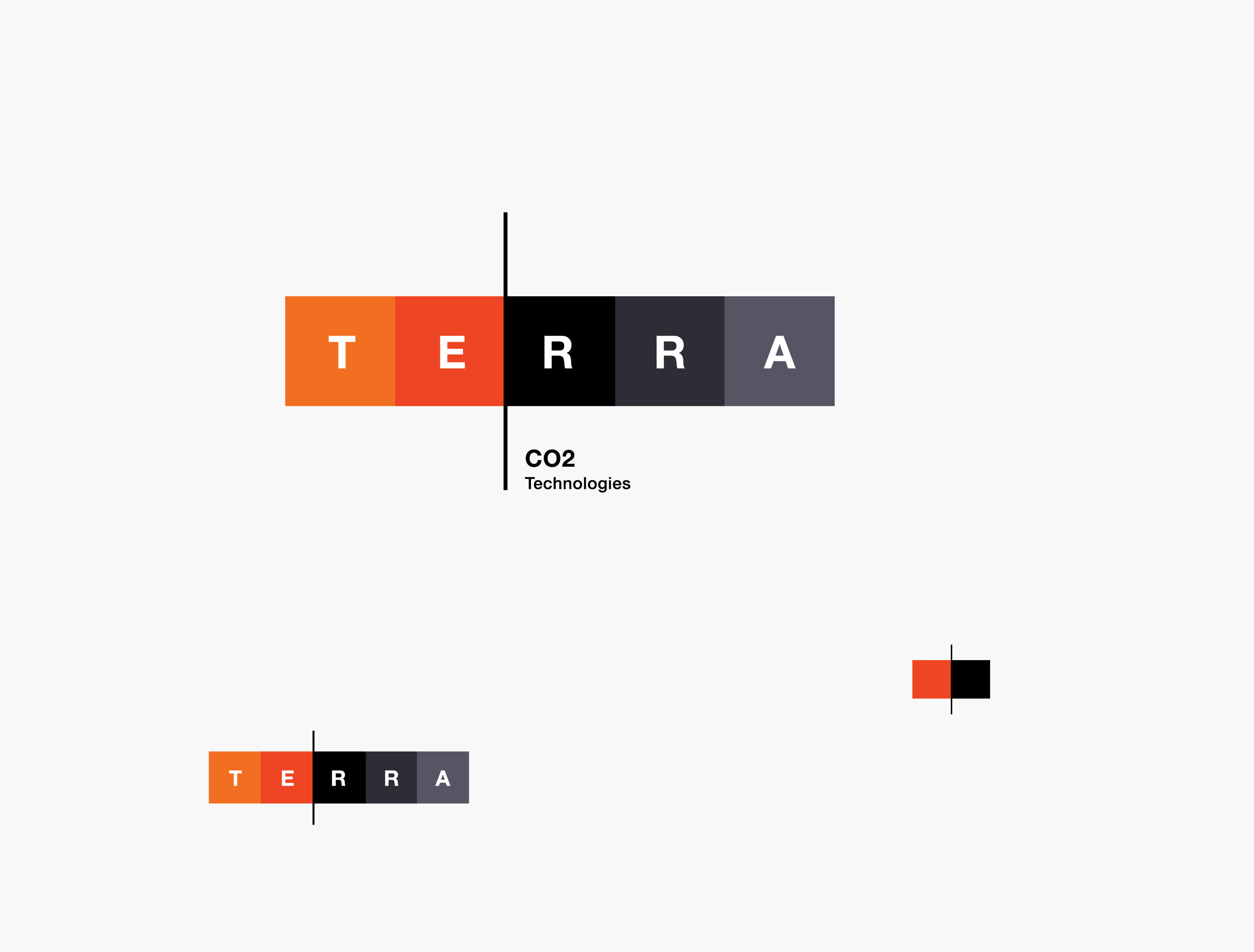 Three progressively decreasing size variants of the Terra CO2 logo — by Dima Yagnyuk.