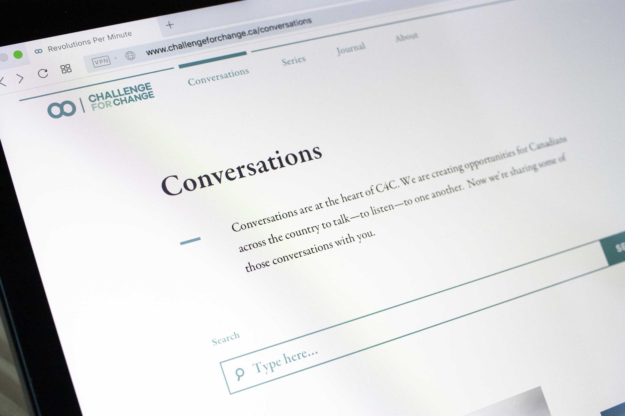Detailed shot of the Conversation page header with search bar — by Yagnyuk.