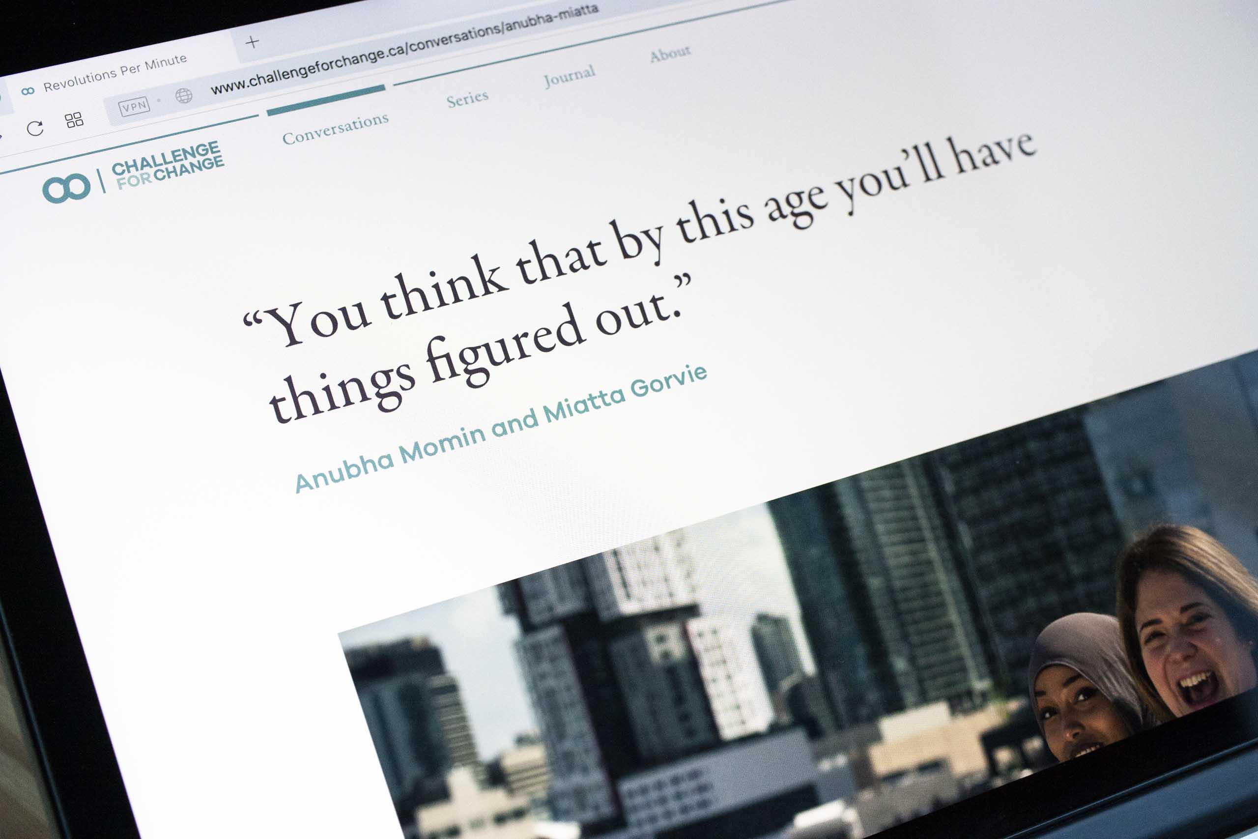 Headline for a conversation set in Garamond Premiere typeface showcasing the digital application of fi ligature — by Yagnyuk.
