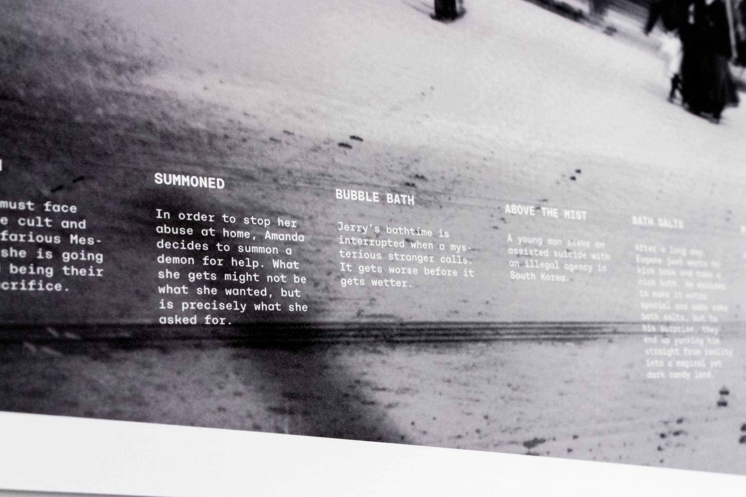 Close up of film descriptions over the poster image — by Yagnyuk.