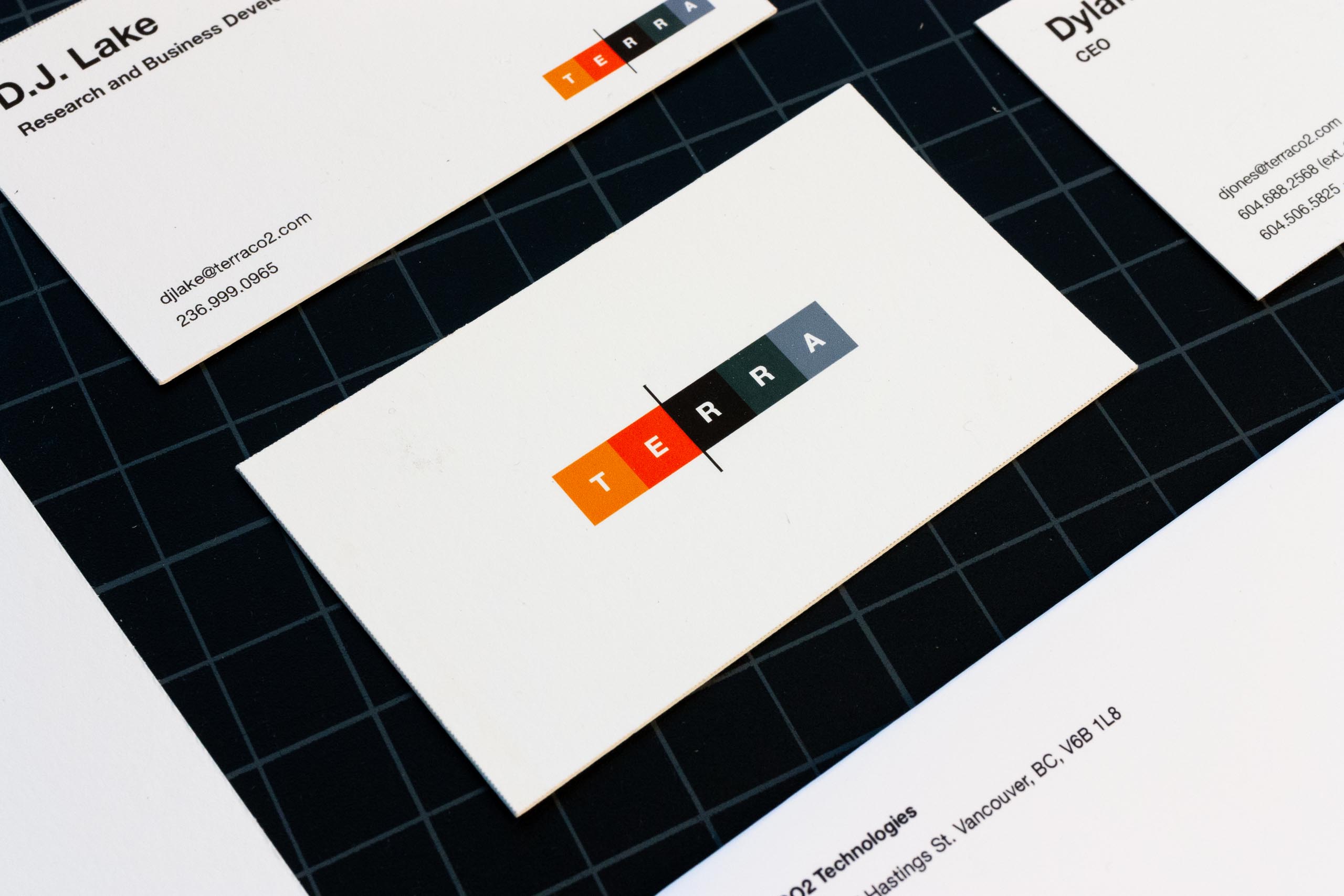 Close up fo Terra CO2 technologies business card — by Yagnyuk.