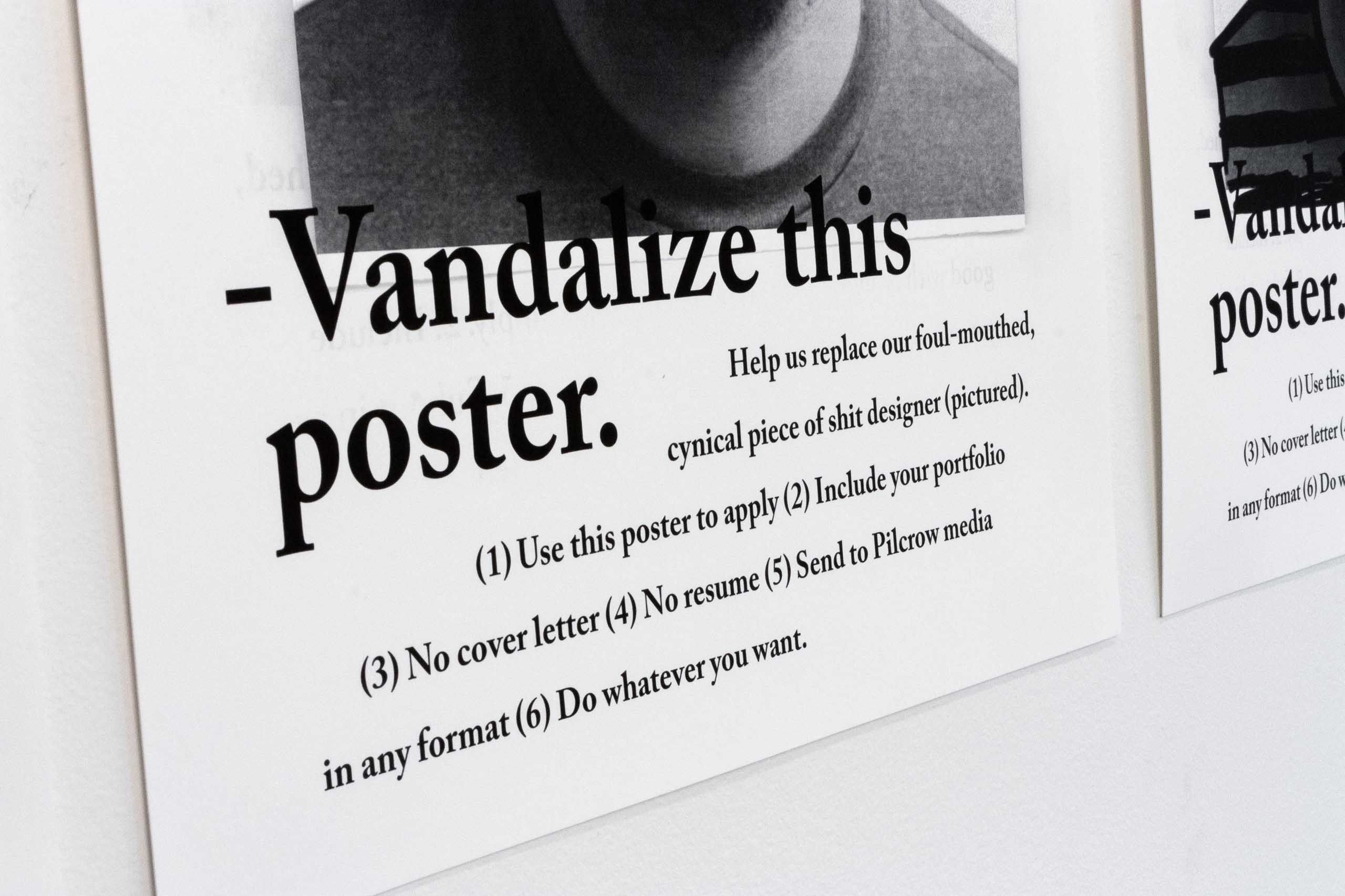 Close up of "Vandalize this poster" Headline and copy — by Yagnyuk.