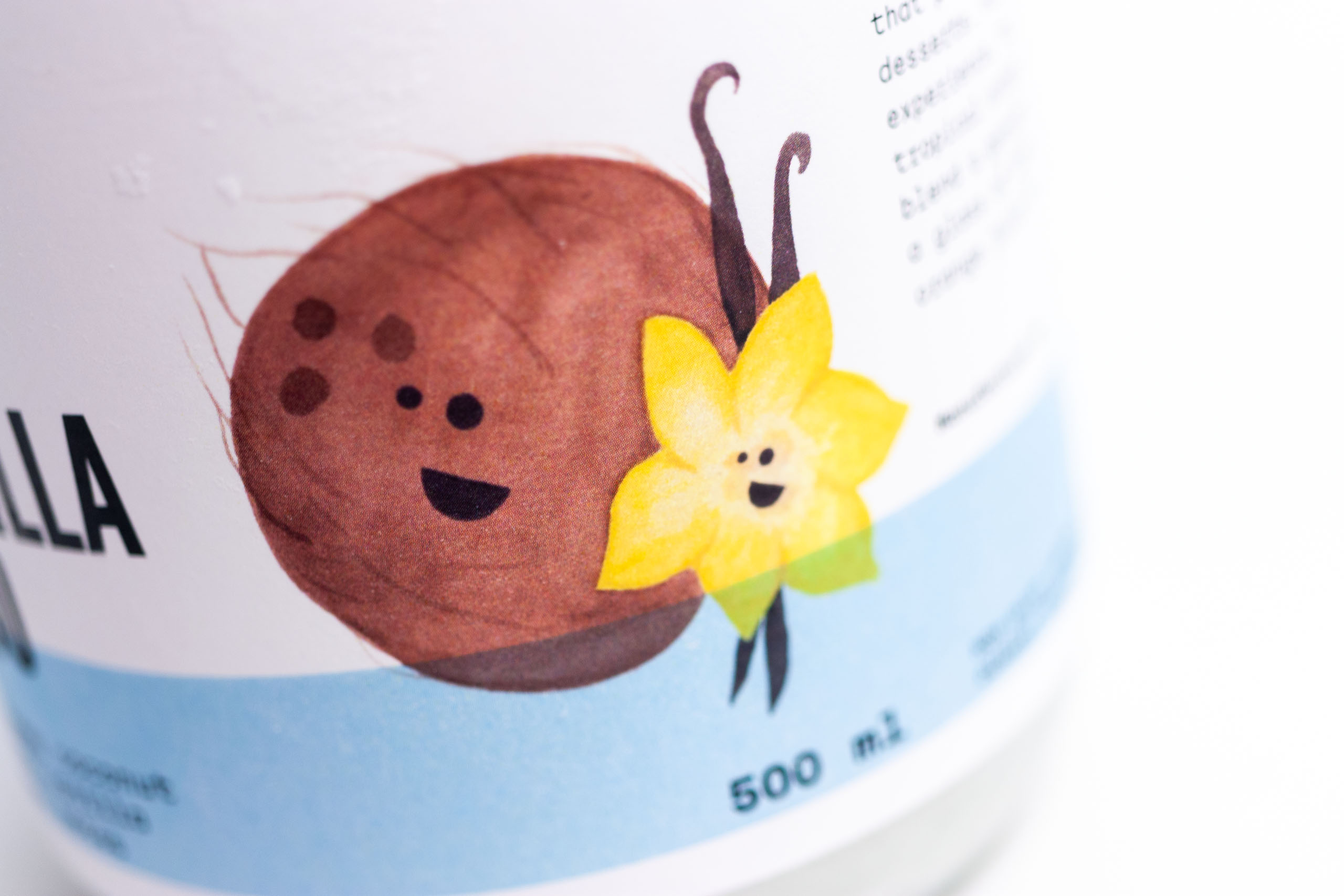 Close of of Coconut and Vanilla Bean illustrations by Jessica Fraser — by Yagnyuk.