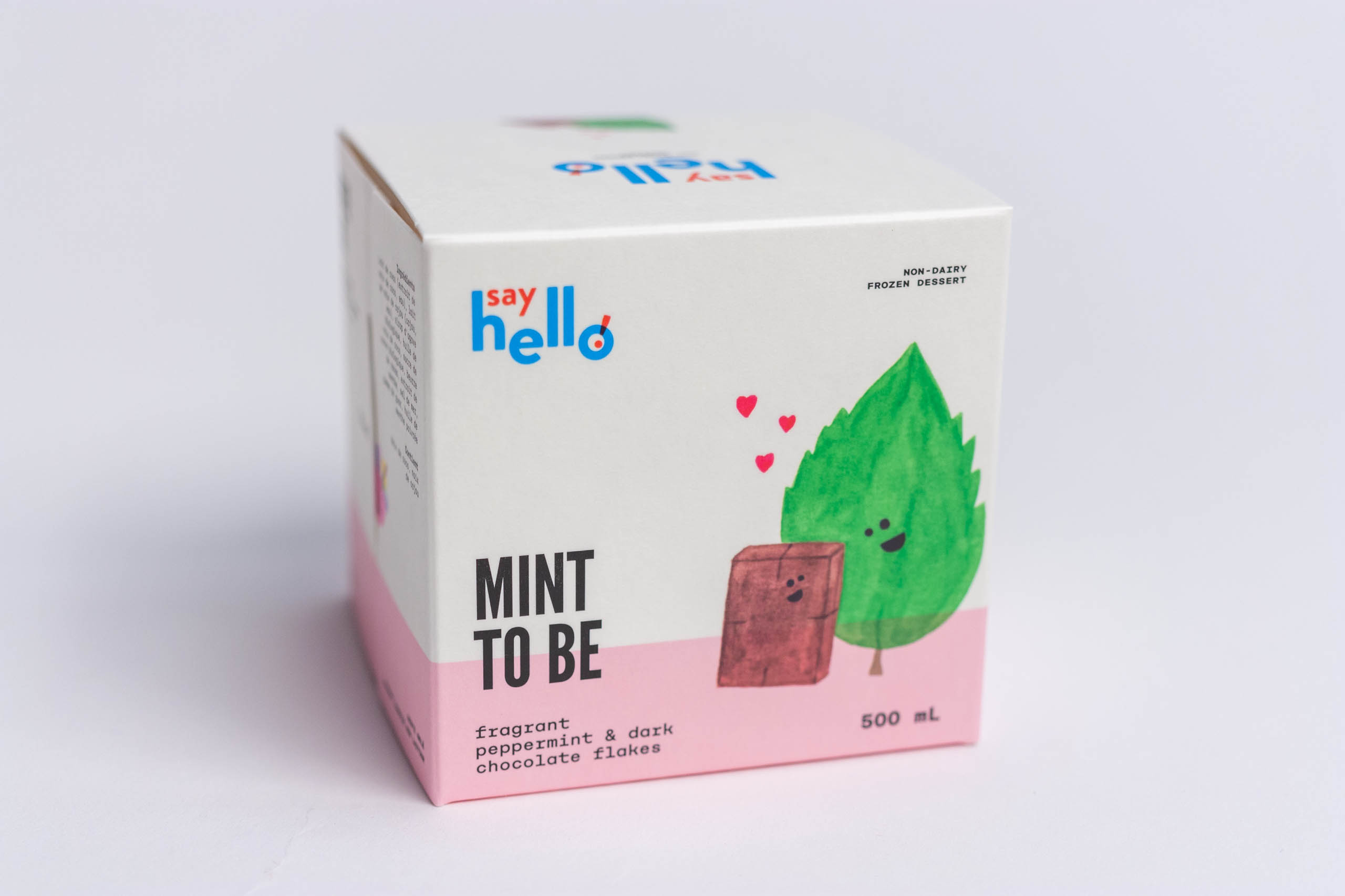Mint to Be cube with mint leaf and chocolate illustration — by Yagnyuk.