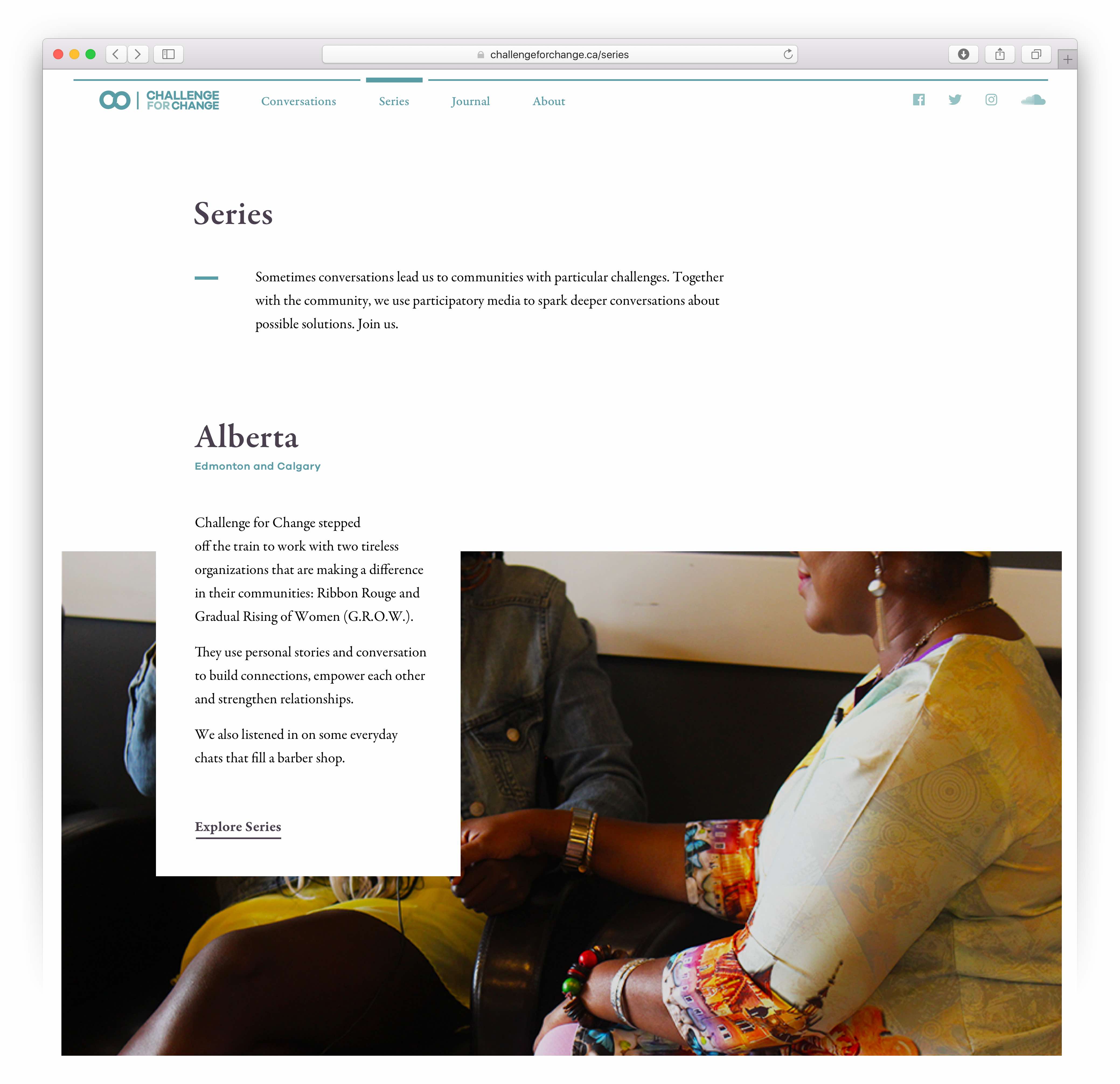 User Interface for the series component of Challenge for Change — by Yagnyuk.