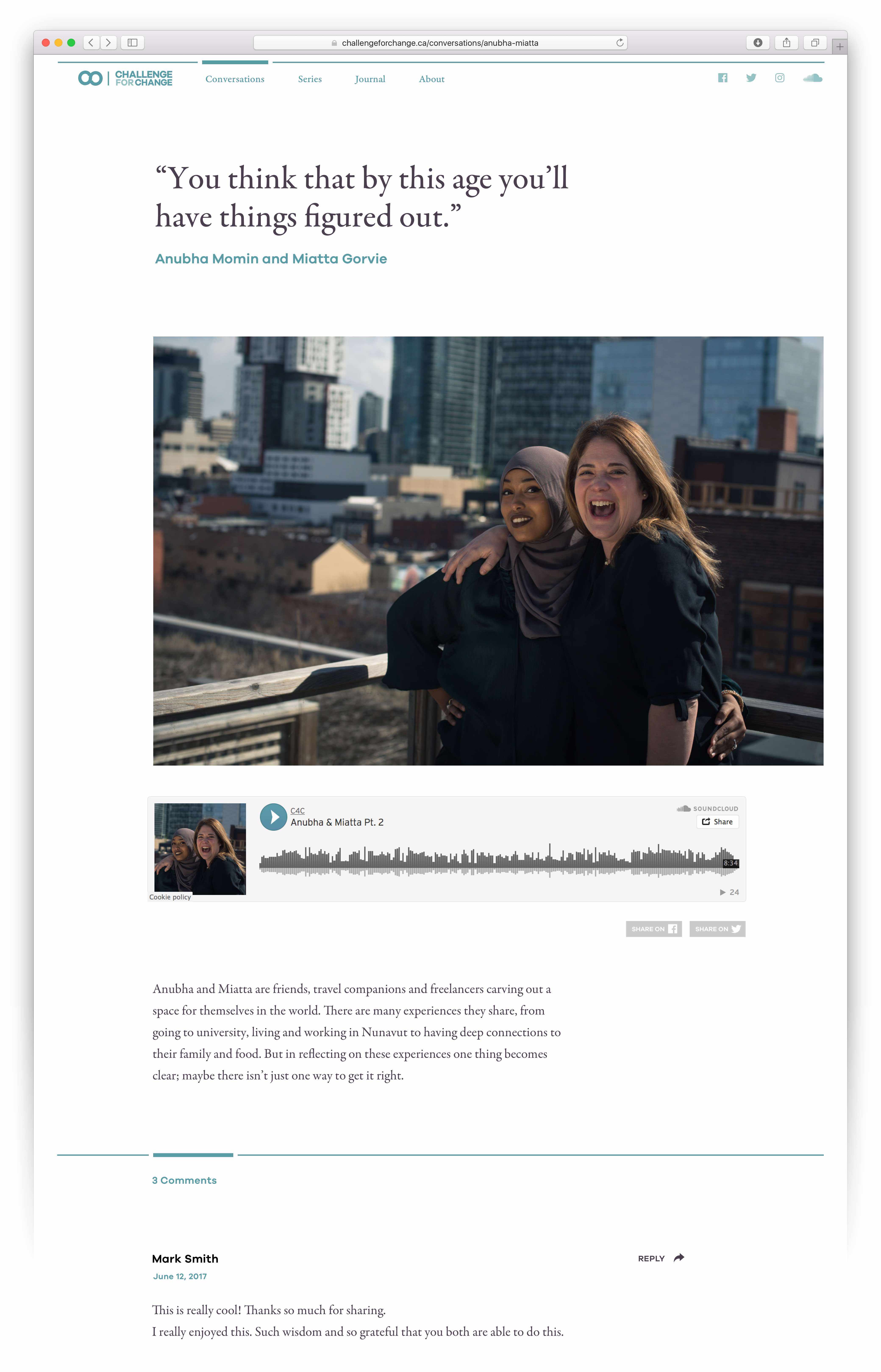 User interface of a conversation article page — by Yagnyuk.