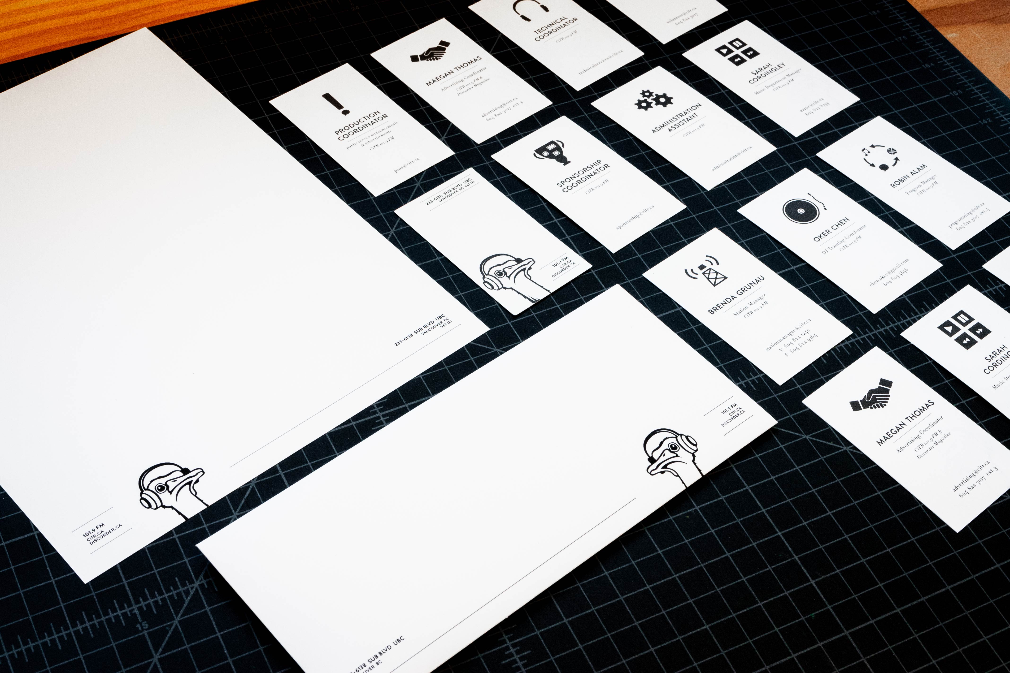 CiTR Radio iconographic business cards, letterhead and envelopes — by Yagnyuk.