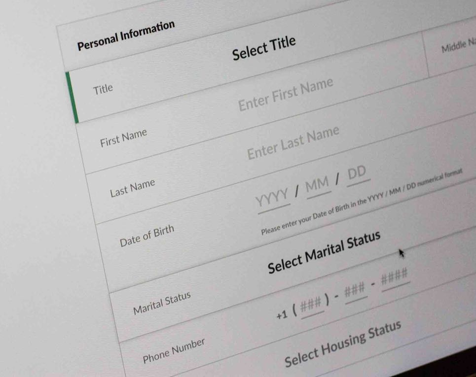 Grow Financial Sign up form focused on the title field — by Dima Yagnyuk.