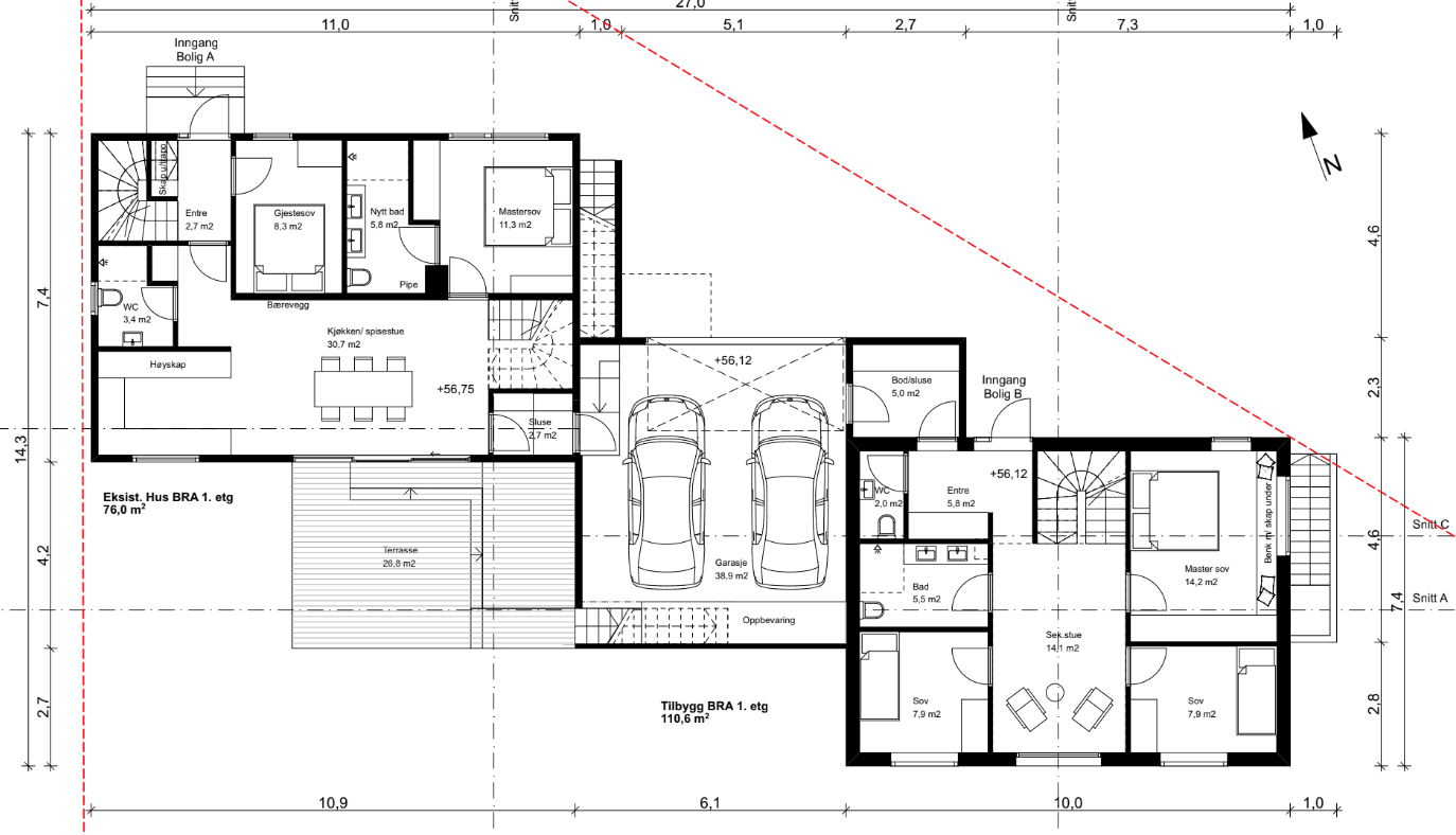 Bygg hus tegninger
