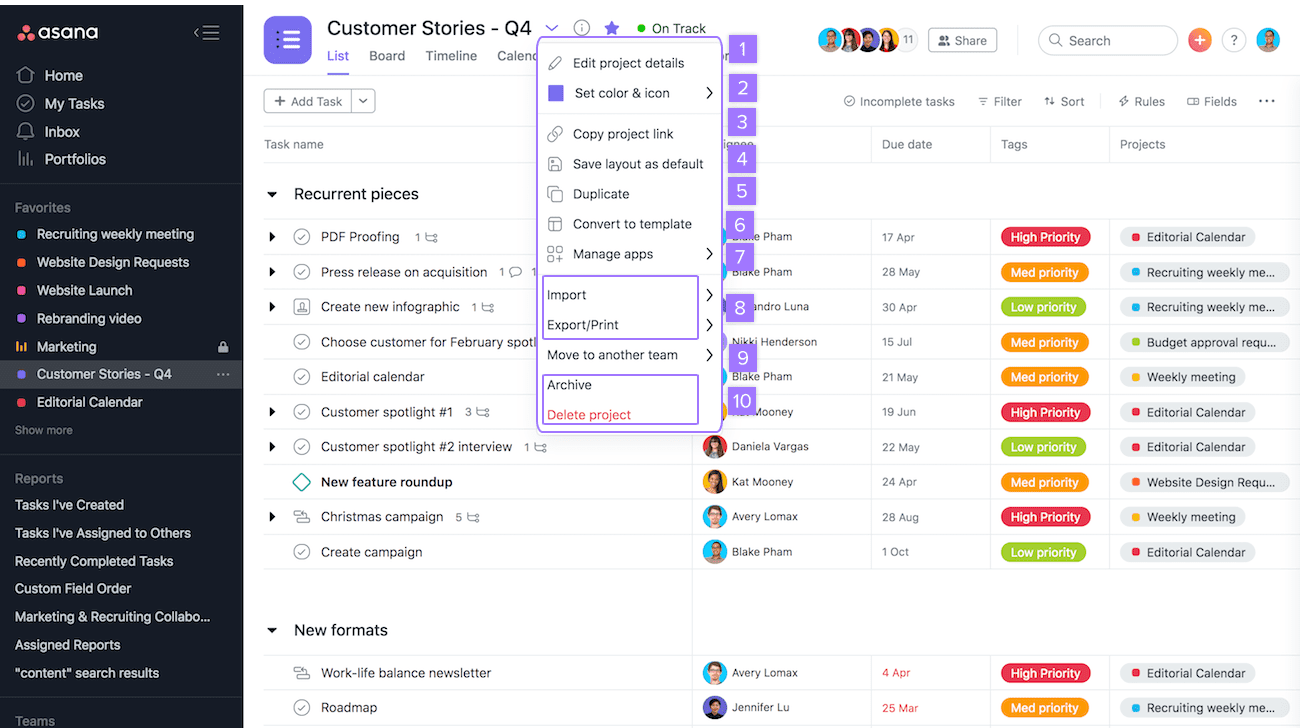 How to navigate Asana | Product guide • Asana