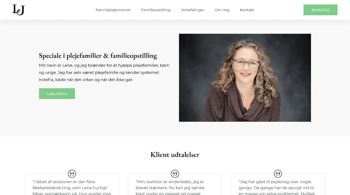 LJ samtaleterapi - website forside