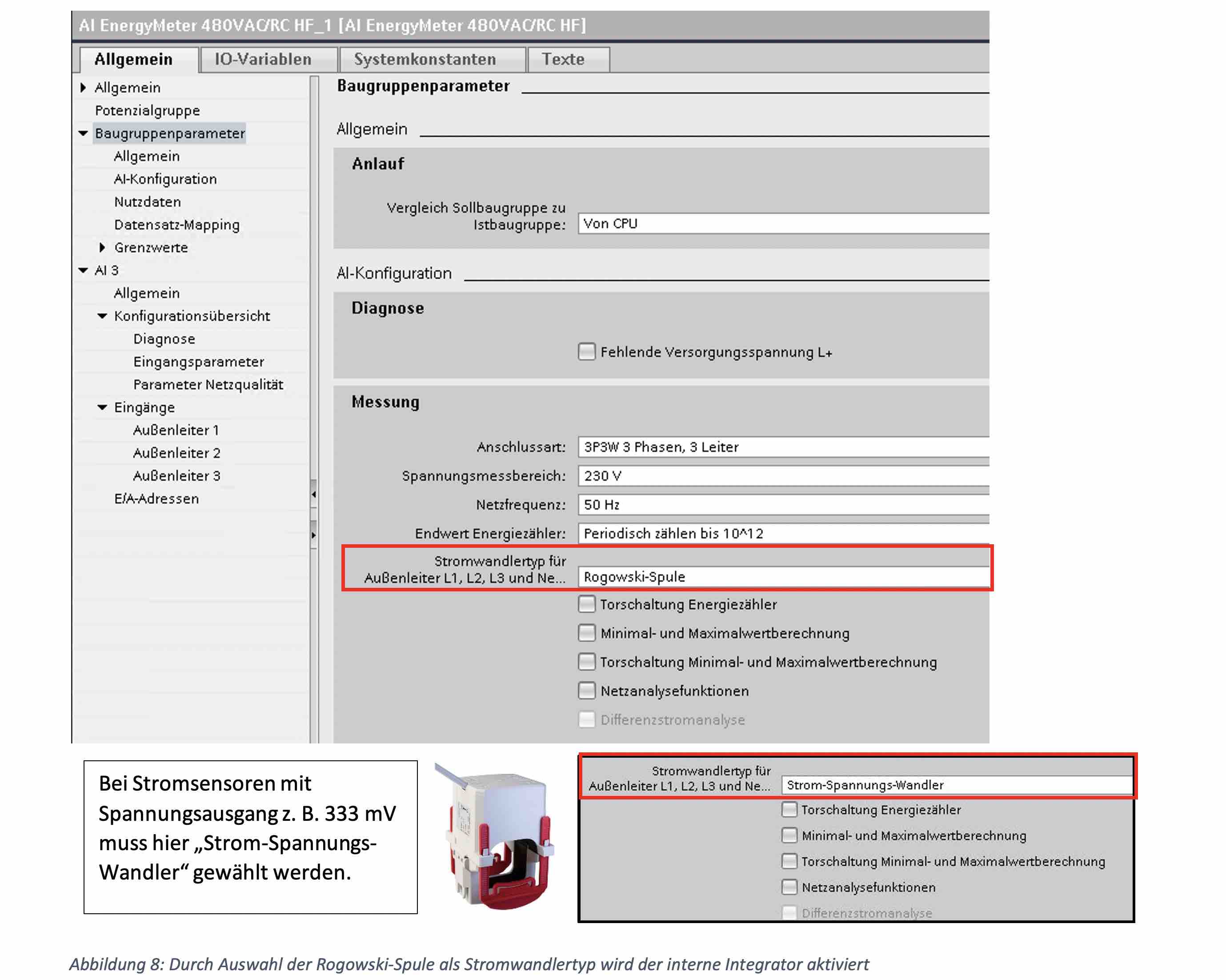 MBS, Siemens, Rogowski, Rogowskispule, Rogowski-Spule, Strommessung,