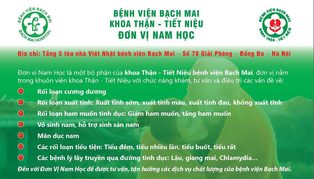 Đơn vị Nam học - Khoa Thận tiết niệu - Bệnh viện Bạch Mai