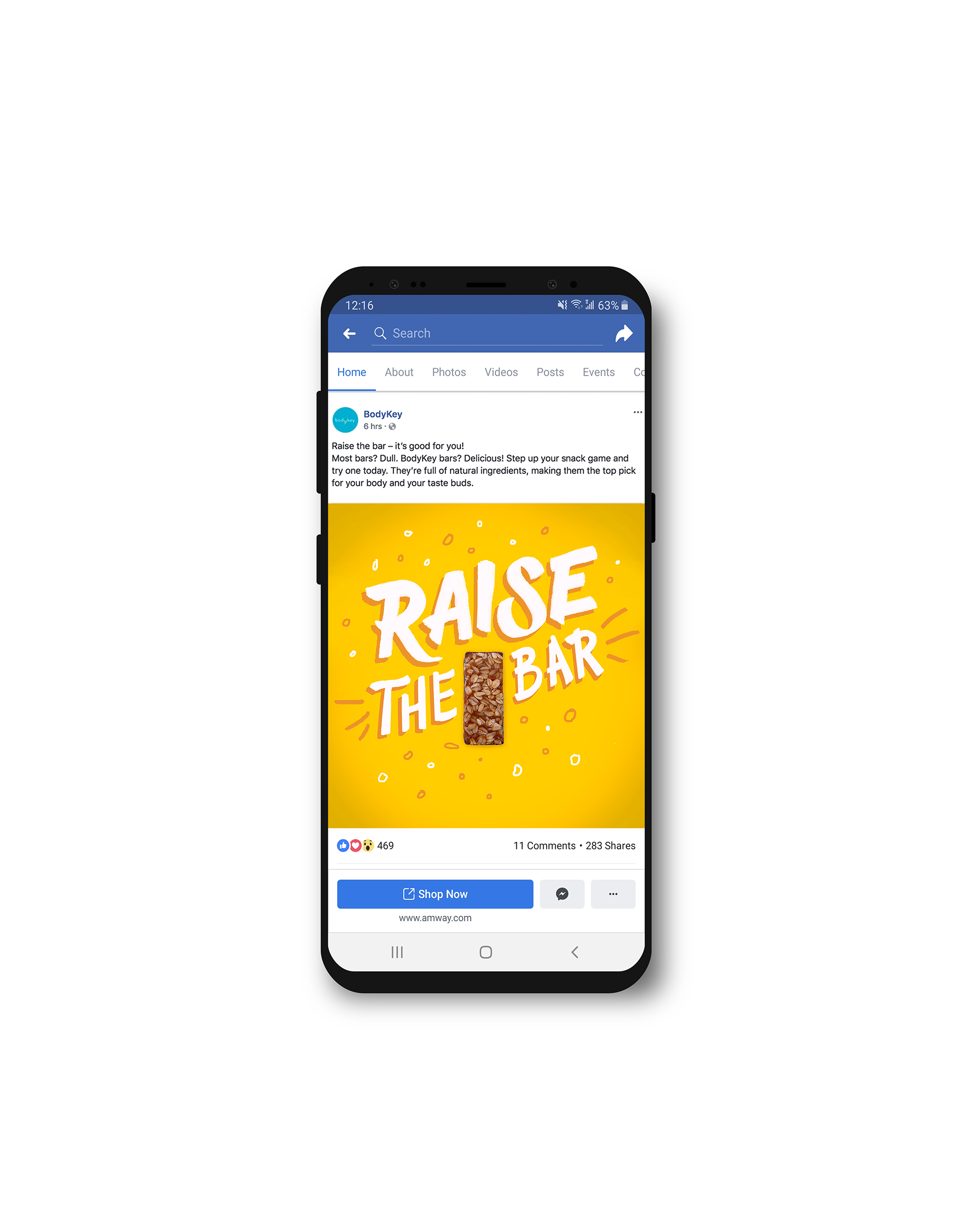 Raise the Bar Facebook Mockup