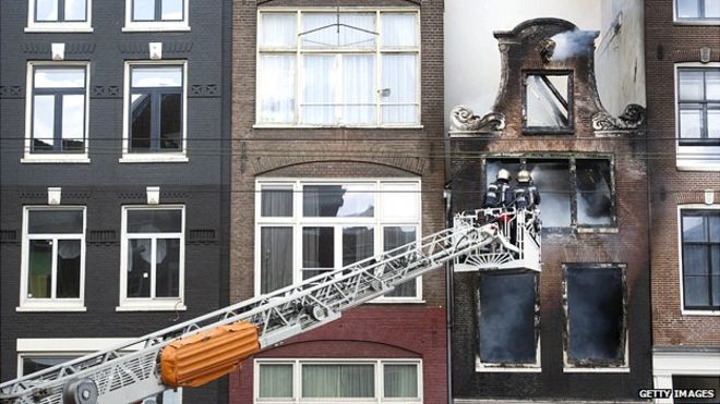 BBC picture of Dutch Firefighters in Amsterdam