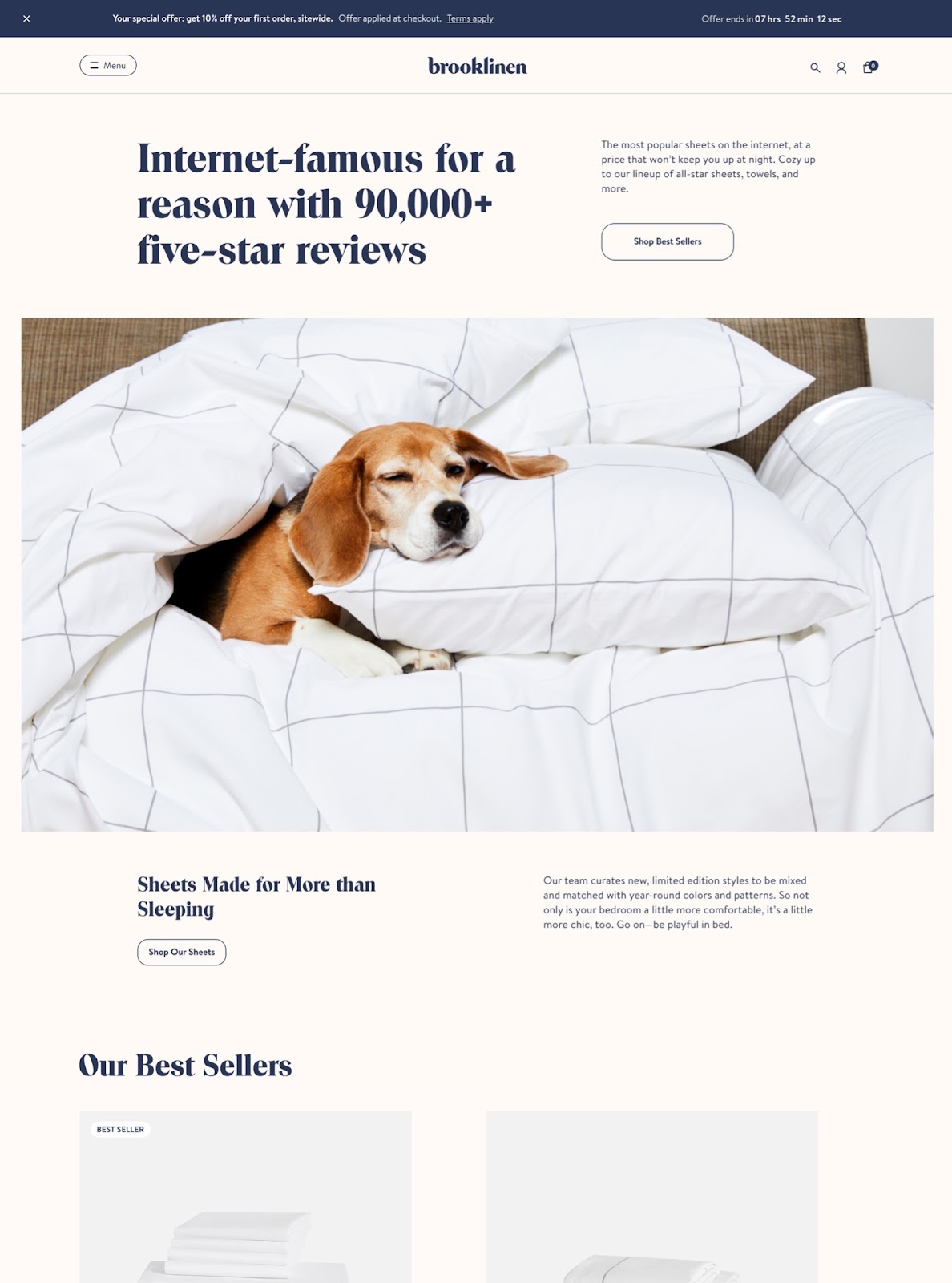 Brooklinen's homepage