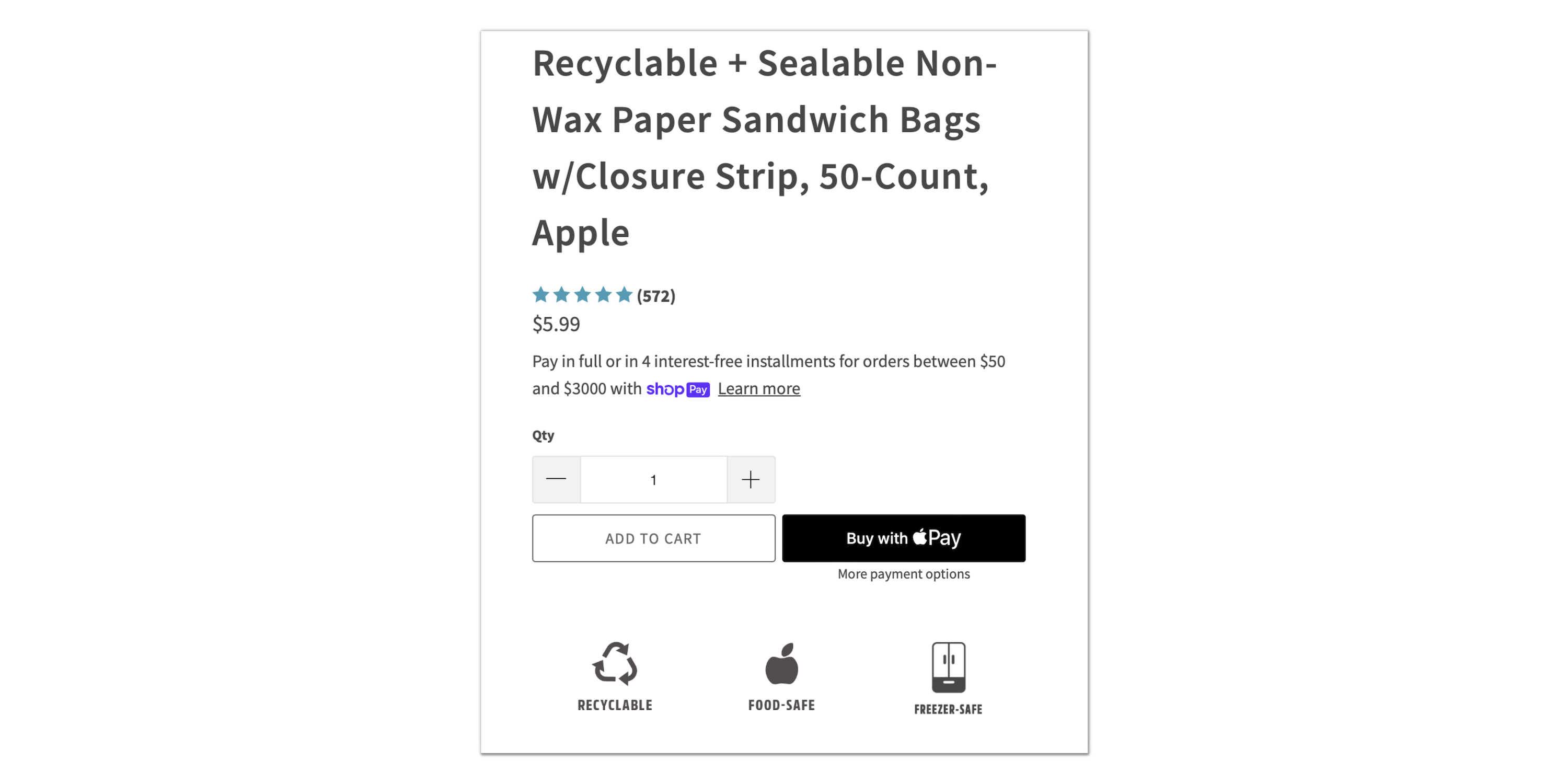 Example product title and description.