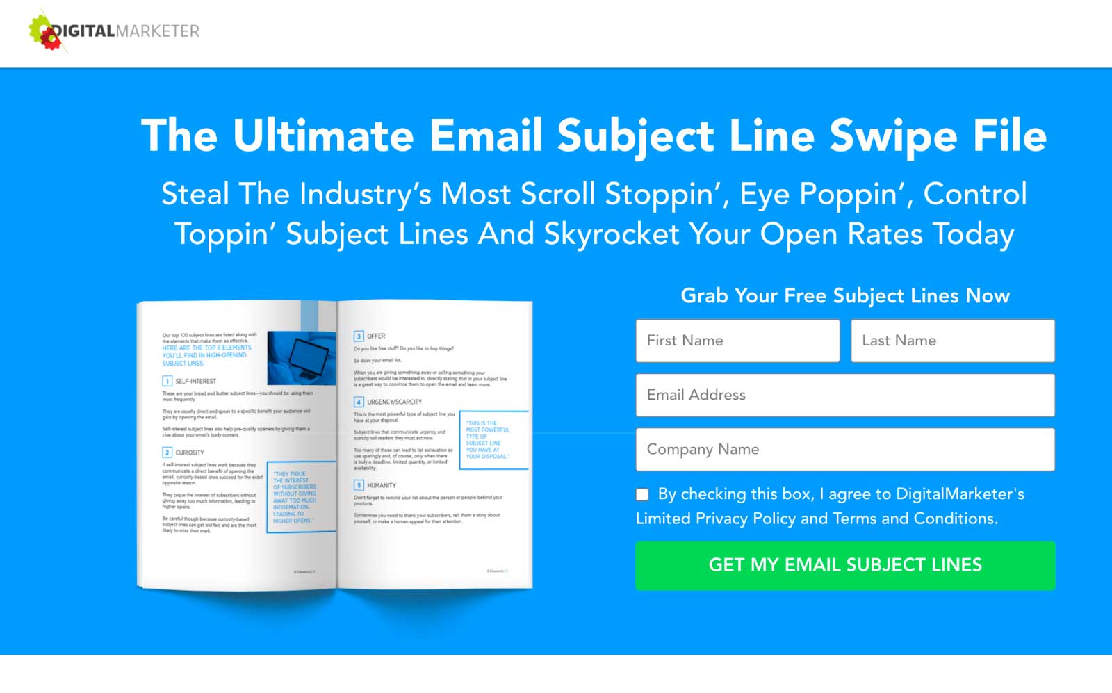 Digital Marketer Email Subject Line Swipe File example