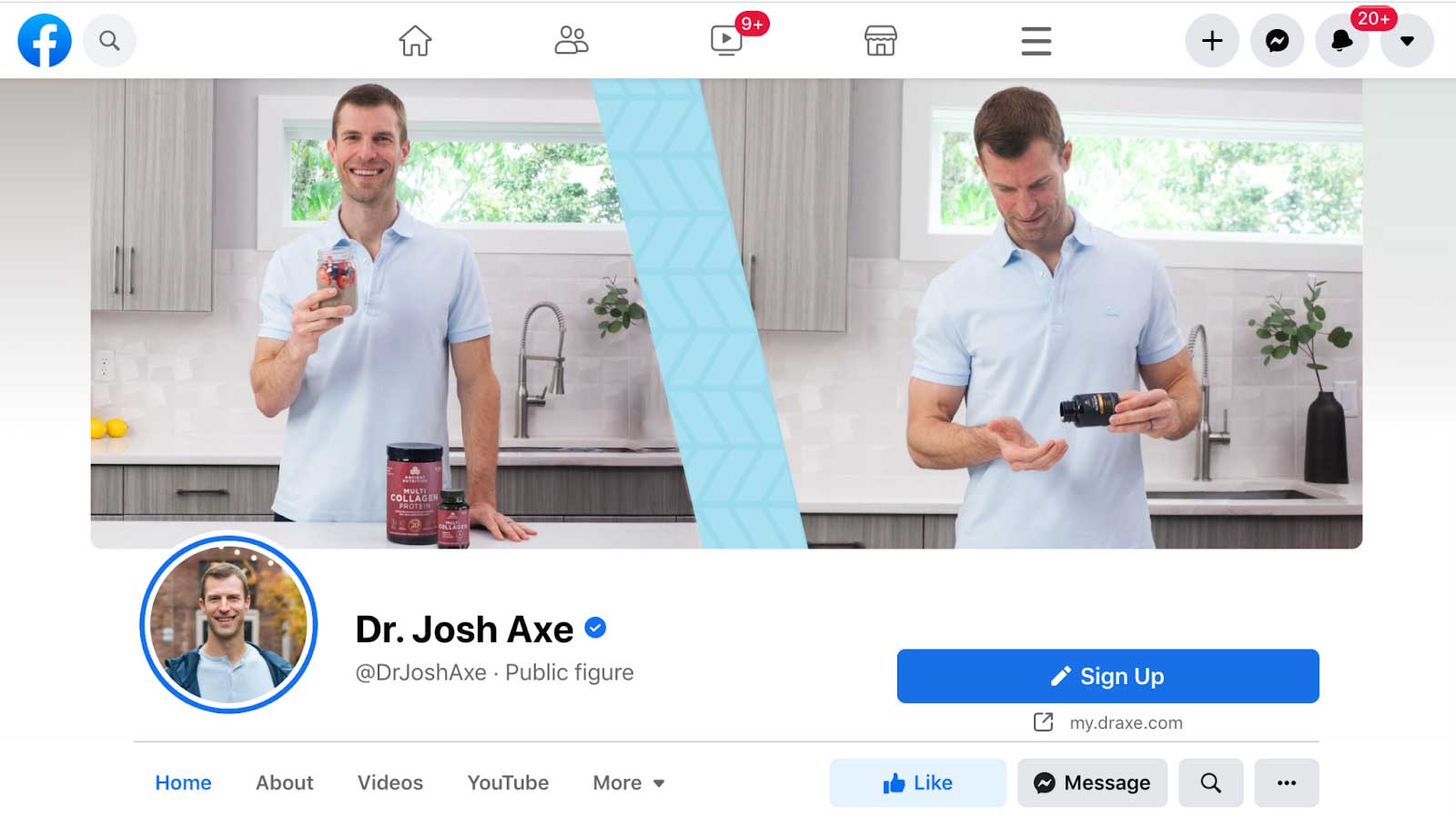 Dr. Axe Facebook Signup CTA
