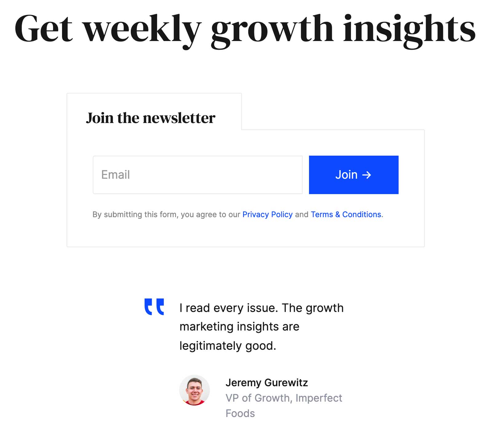 Demand Curve newsletter optin form
