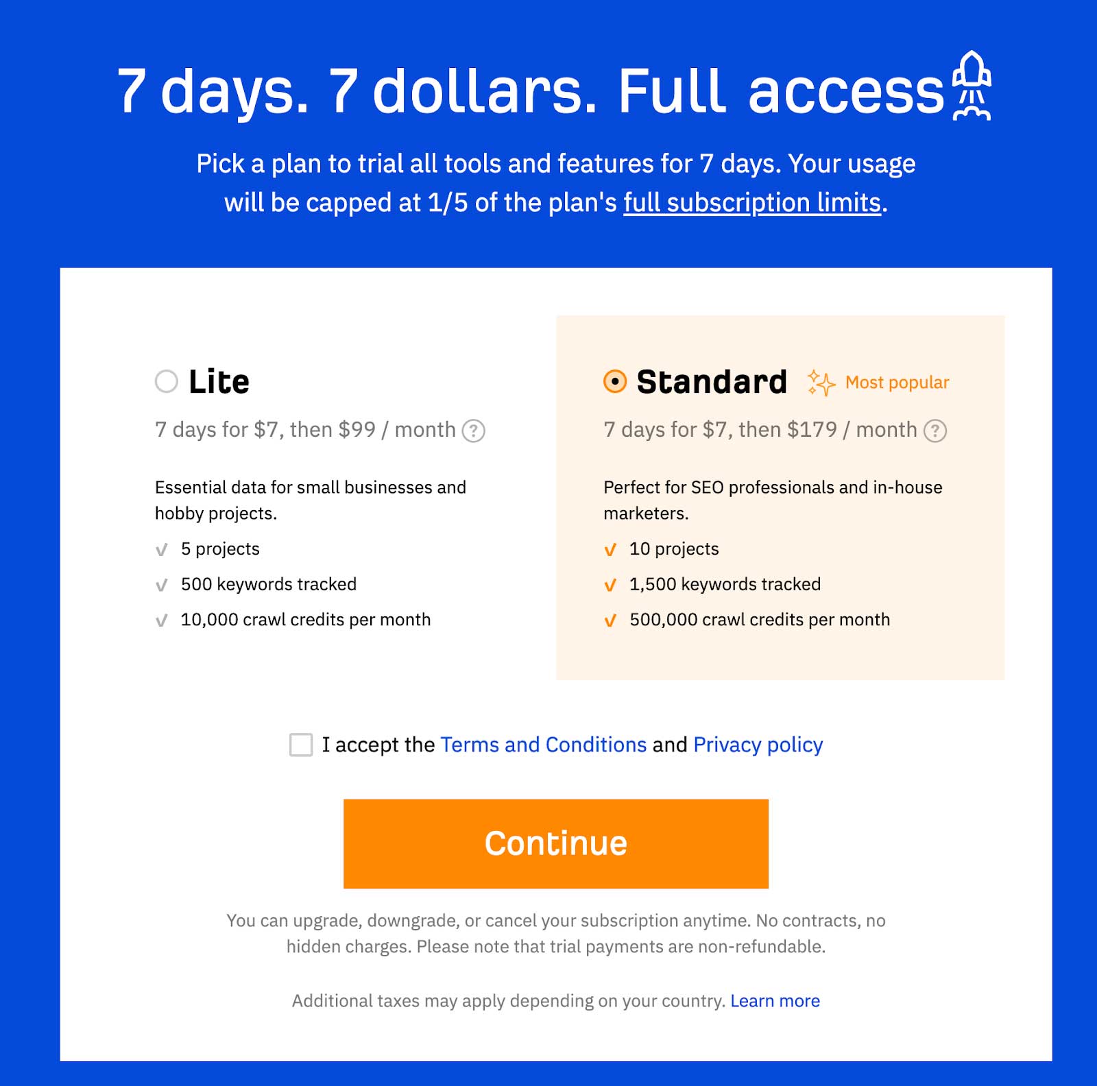 Ahrefs trial offer screenshot