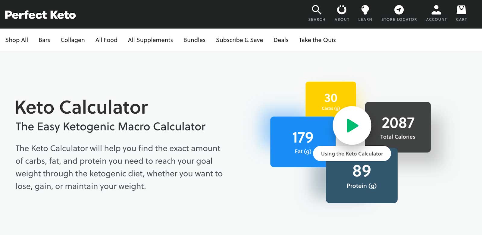 Perfect Keto - Keto Calculator hero