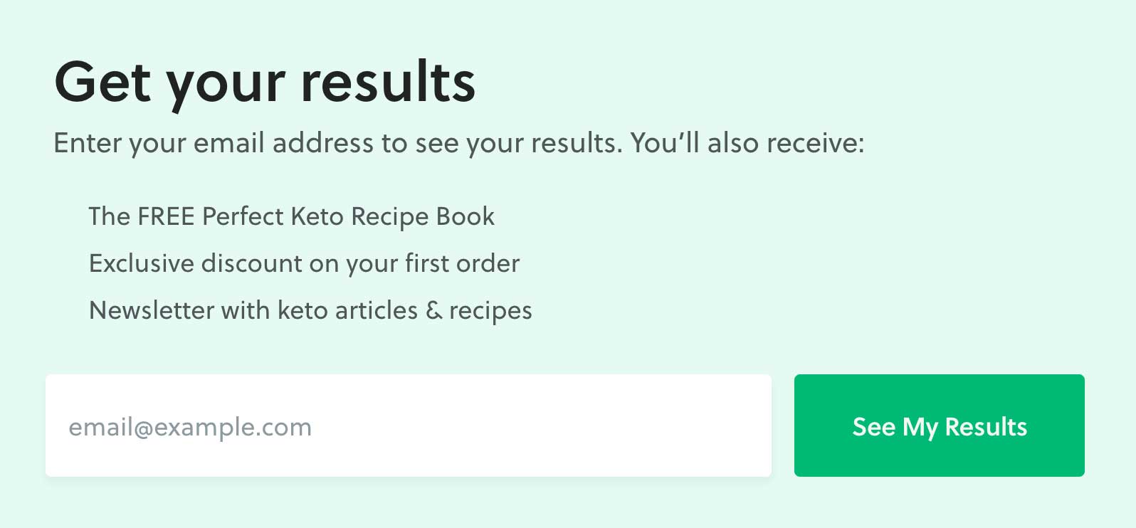 Keto Calculator email capture