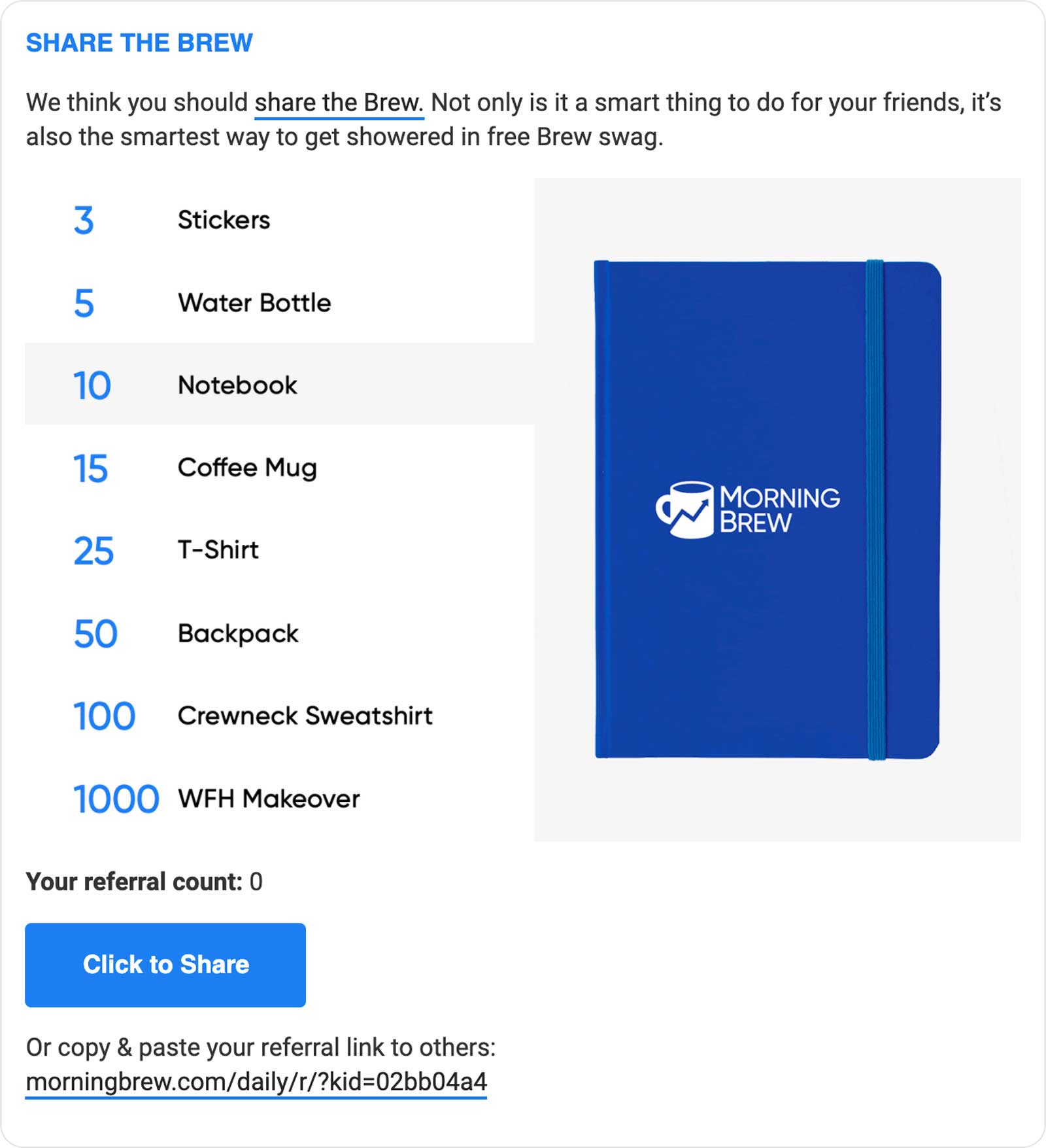 Morning Brew newsletter referral