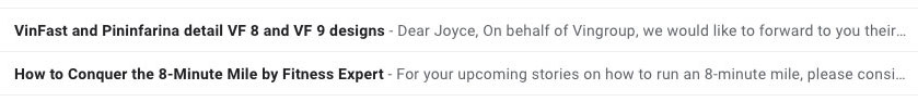 Two very different email subject lines