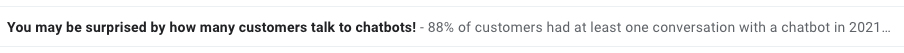 An email subject line that connects to preview text